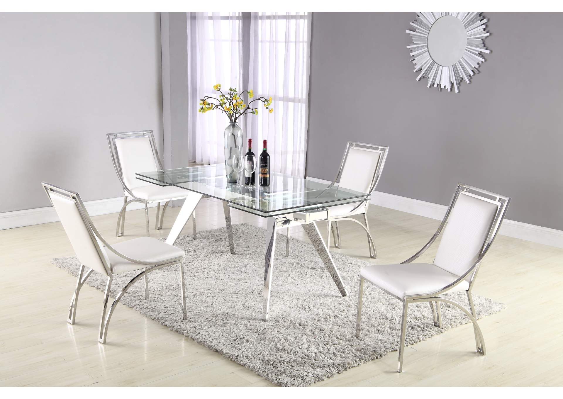 Contemporary Open Frame Side Chair,Chintaly Imports