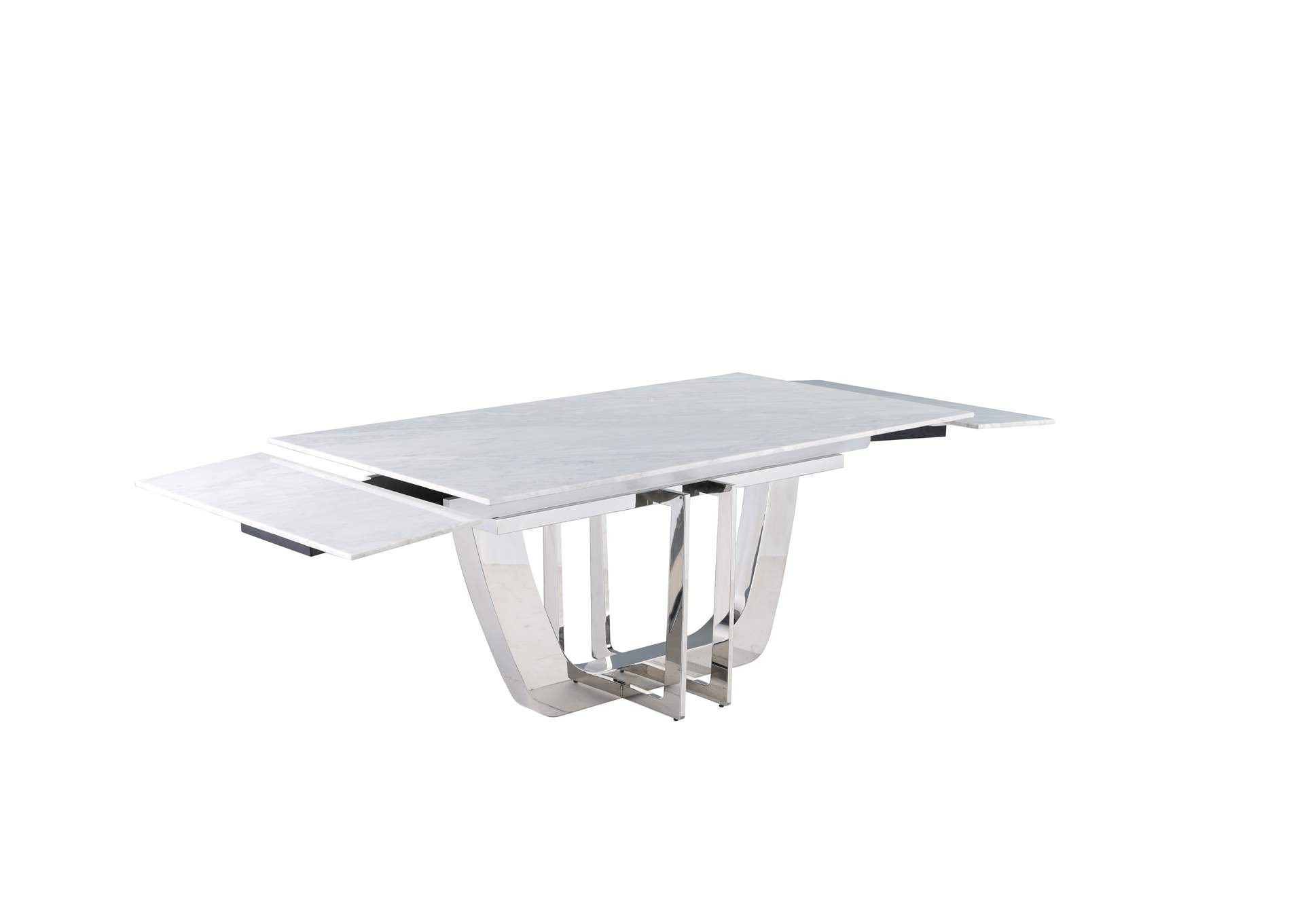 Contemporary Extendable Carrara Marble Table,Chintaly Imports