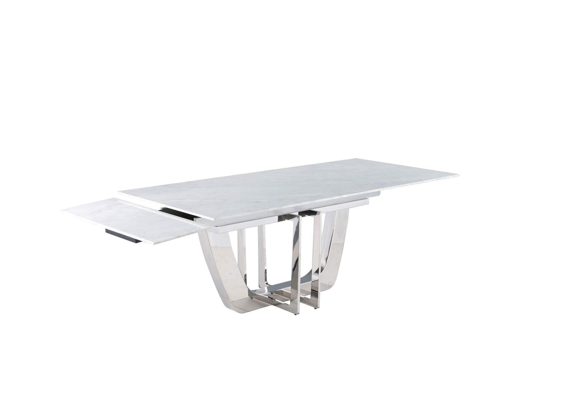 Contemporary Extendable Carrara Marble Table,Chintaly Imports