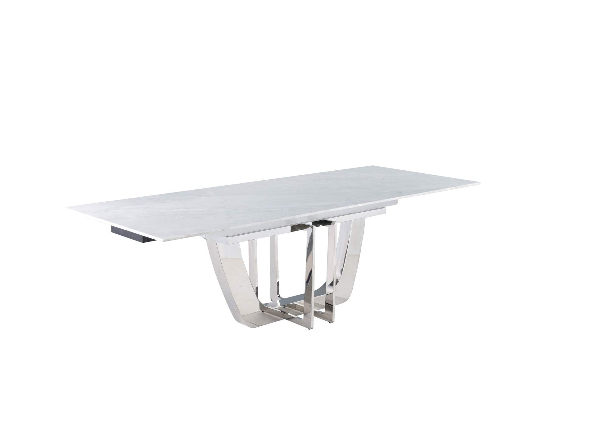 Contemporary Extendable Carrara Marble Table,Chintaly Imports
