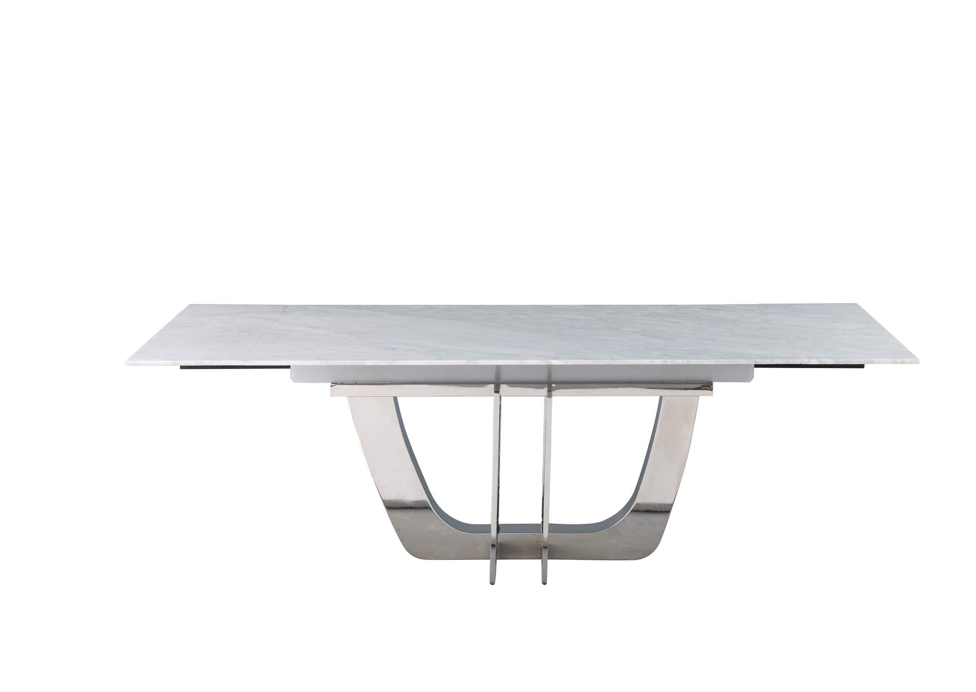 Contemporary Extendable Carrara Marble Table,Chintaly Imports