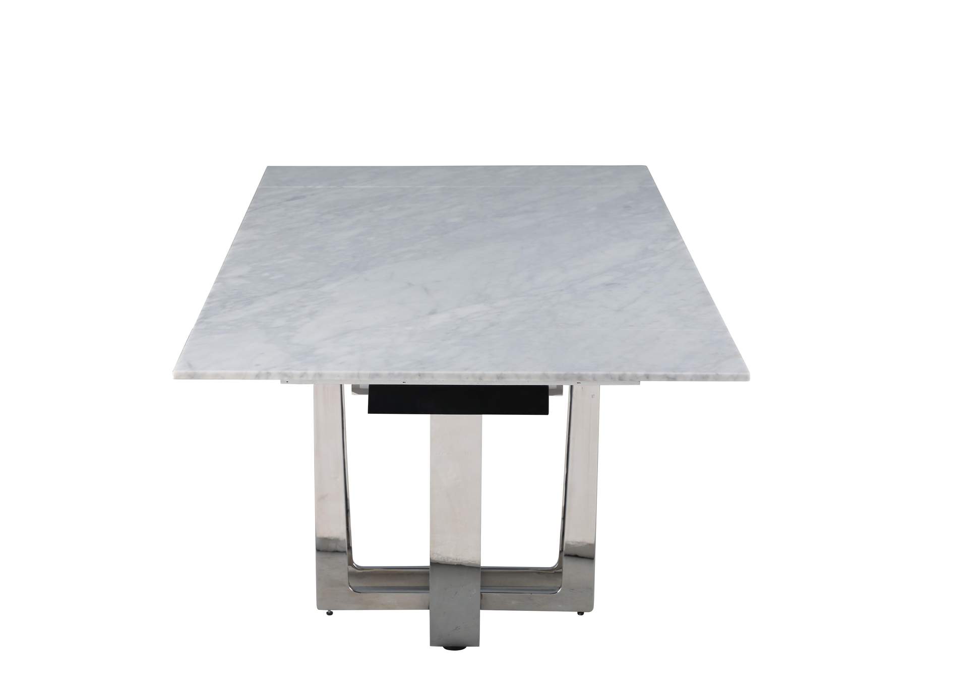 Contemporary Extendable Carrara Marble Table,Chintaly Imports