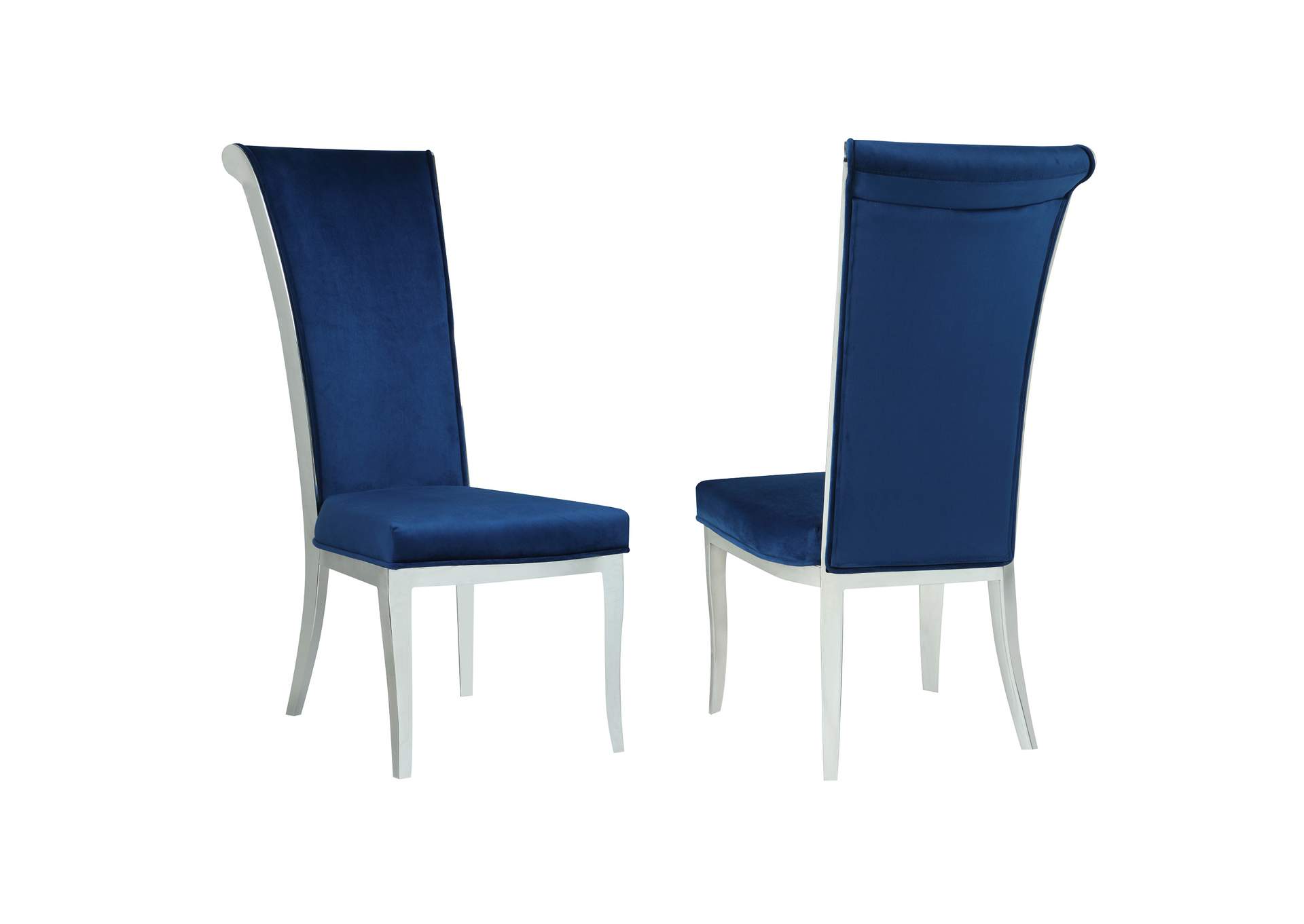 Contemporary Tall Roll Back Side Chair (Set of 2),Chintaly Imports