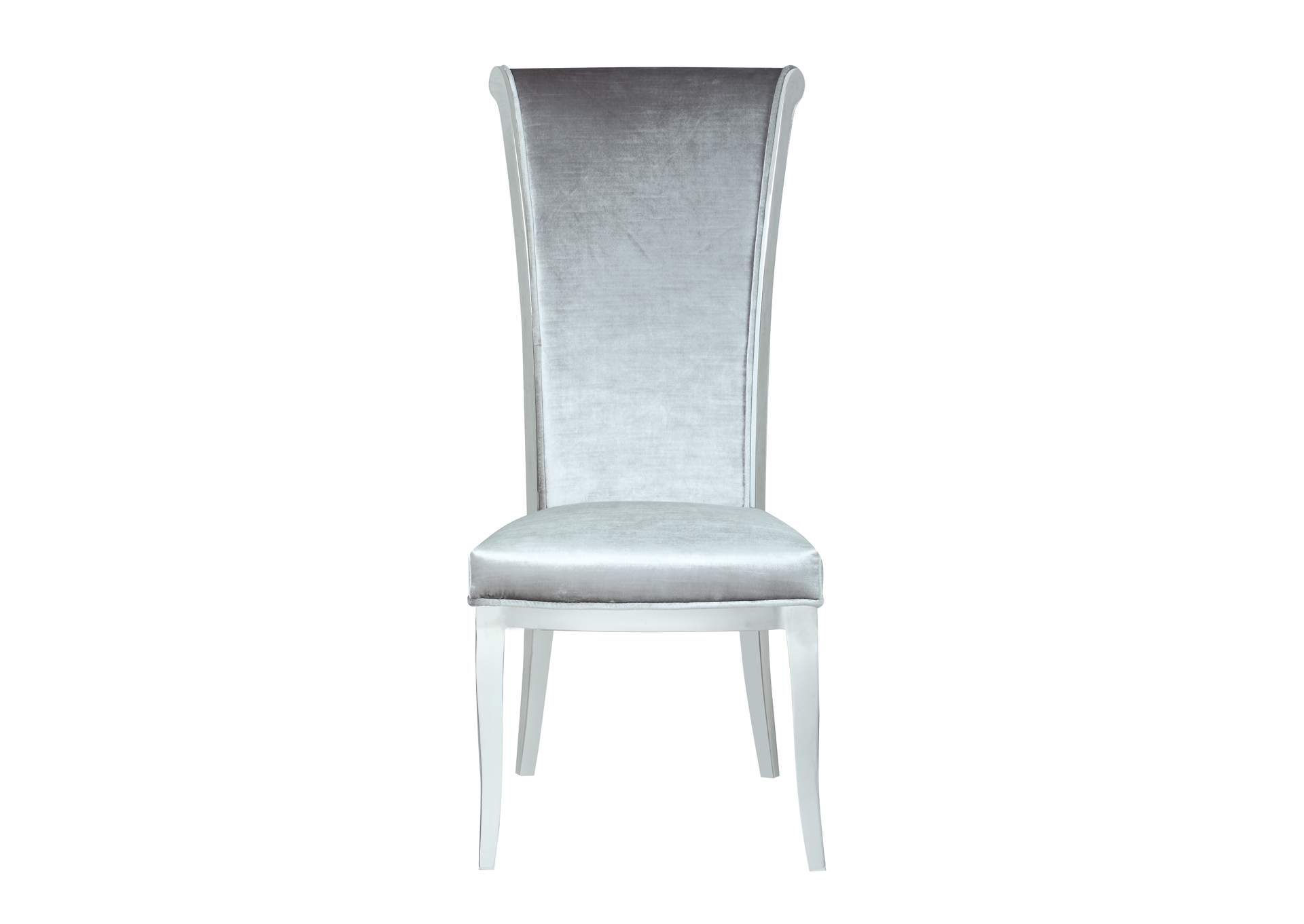 Contemporary Tall Roll Back Side Chair (Set of 2),Chintaly Imports