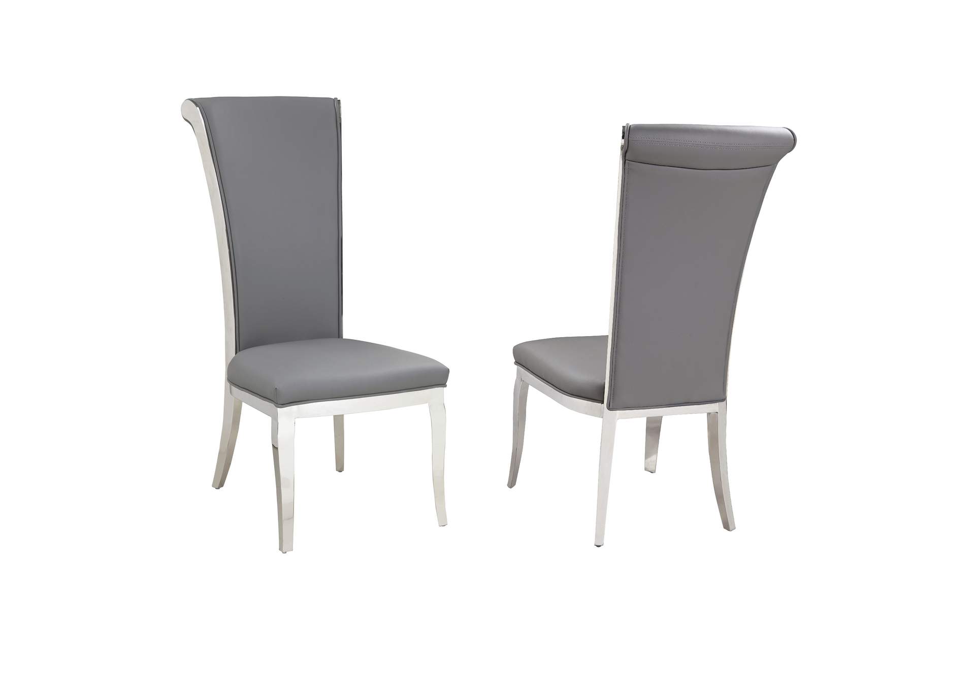 Contemporary Tall Roll Back Side Chair (Set of 2),Chintaly Imports