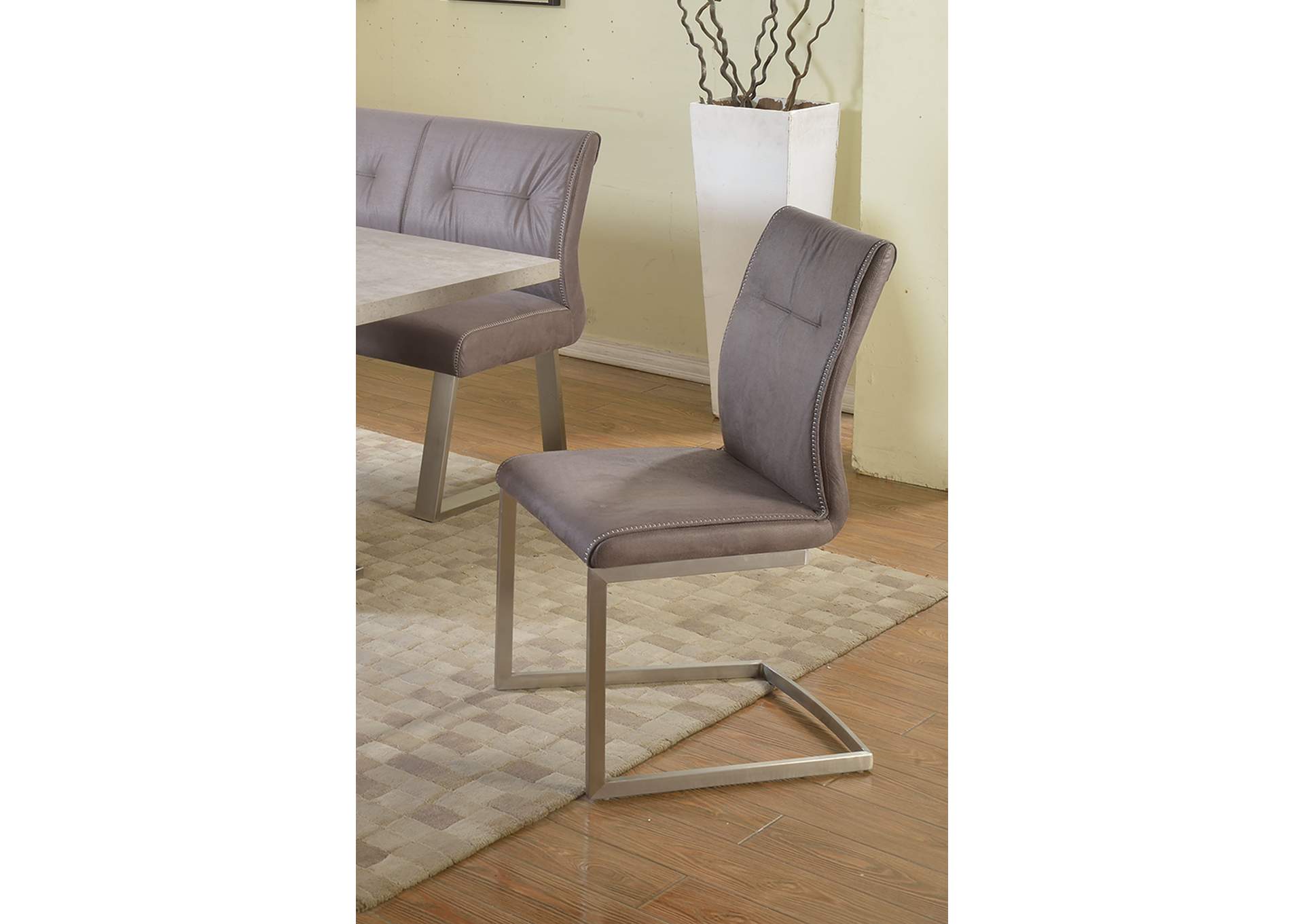 Contemporary Cantilever Side Chair w/ Highlight Stitching,Chintaly Imports