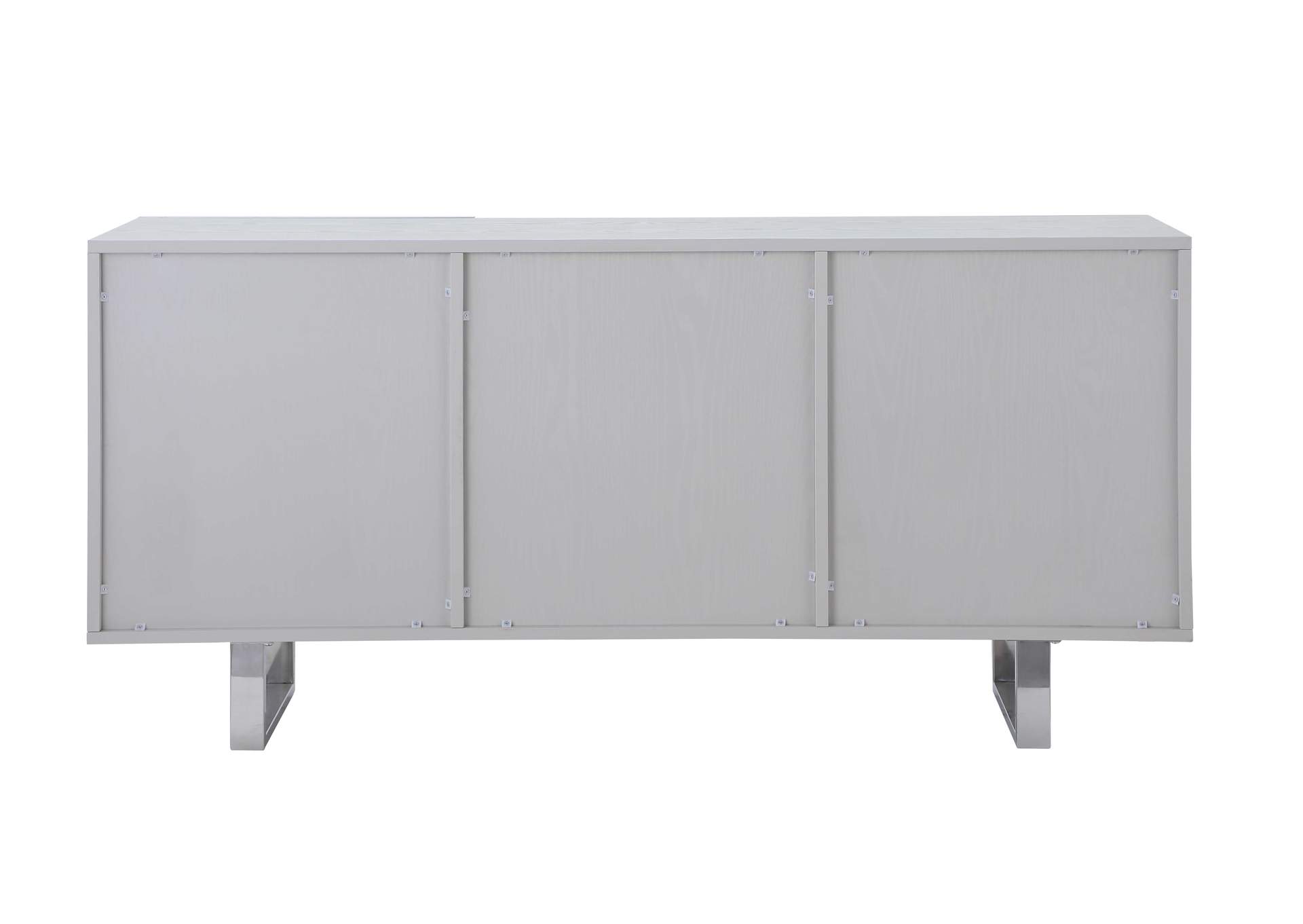 Contemporary Buffet With Steel Legs & Seashell Veneer Accents,Chintaly Imports