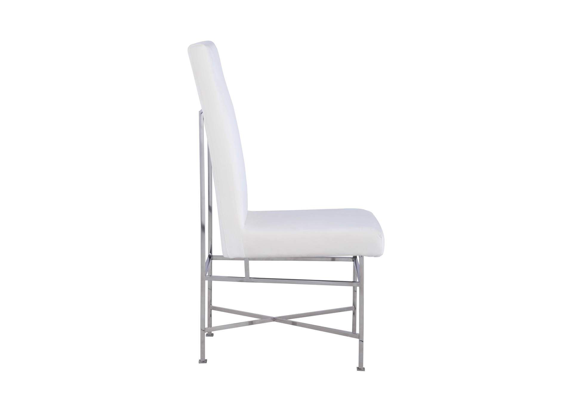Contemporary Side Chair w/ Steel Frame,Chintaly Imports