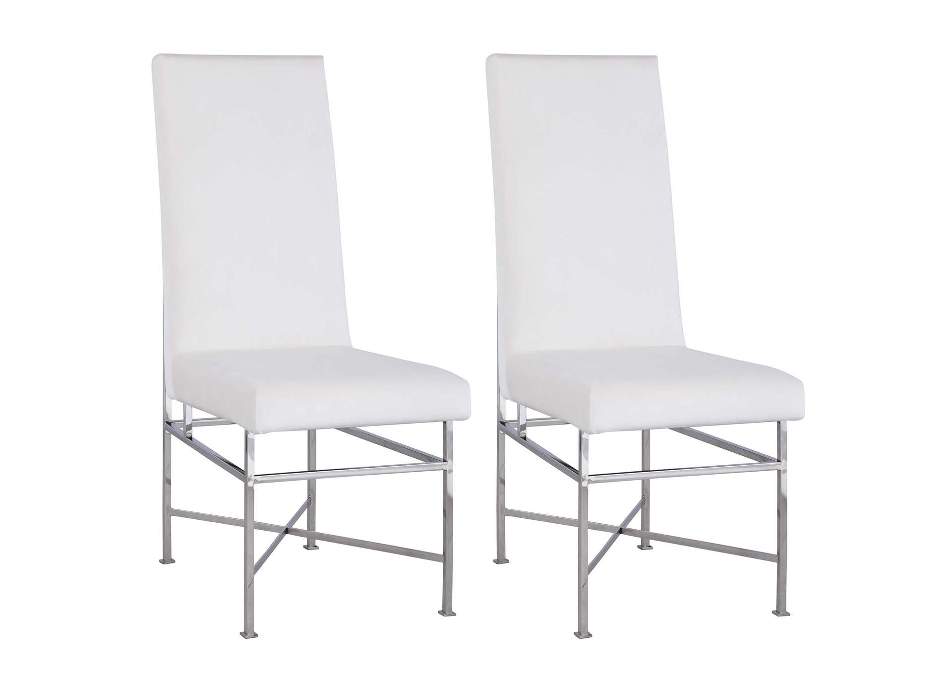 Contemporary Side Chair w/ Steel Frame,Chintaly Imports