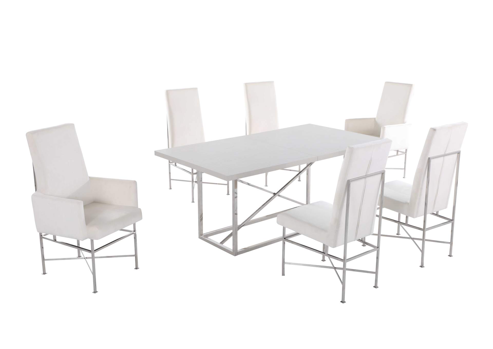 Contemporary Dining Set With Butterfly Extendable Table & 4 Side Chairs And 2 Arm Chairs,Chintaly Imports
