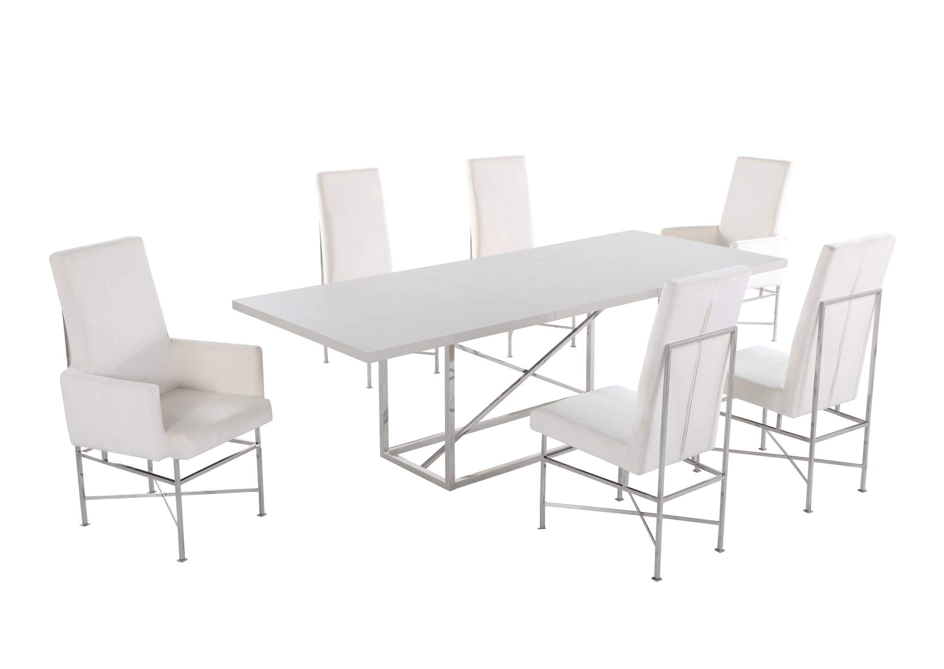 Contemporary Dining Set With Butterfly Extendable Table & 4 Side Chairs And 2 Arm Chairs,Chintaly Imports