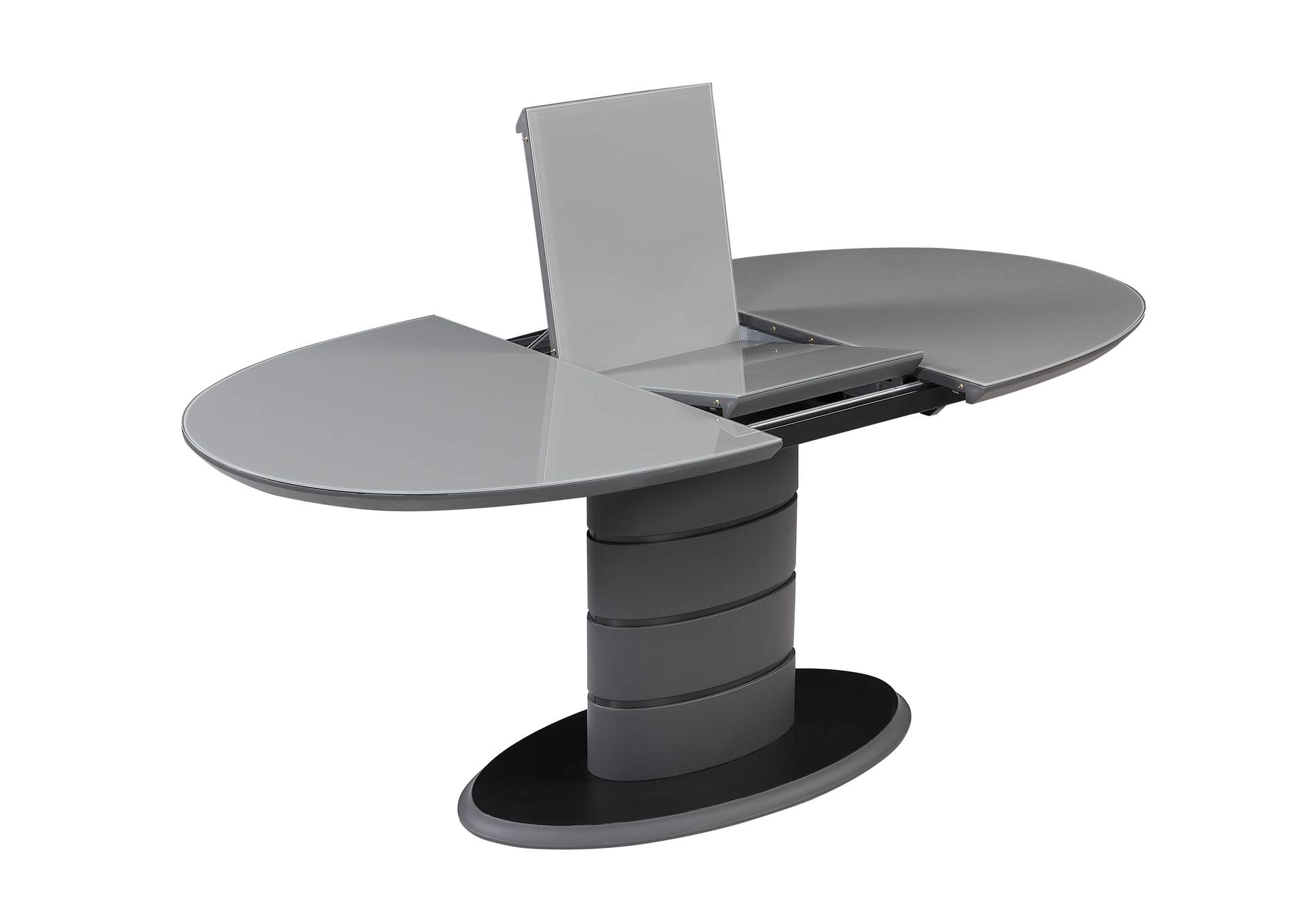 Contemporary Extendable Dining Table w/ Art Deco Strip Base,Chintaly Imports