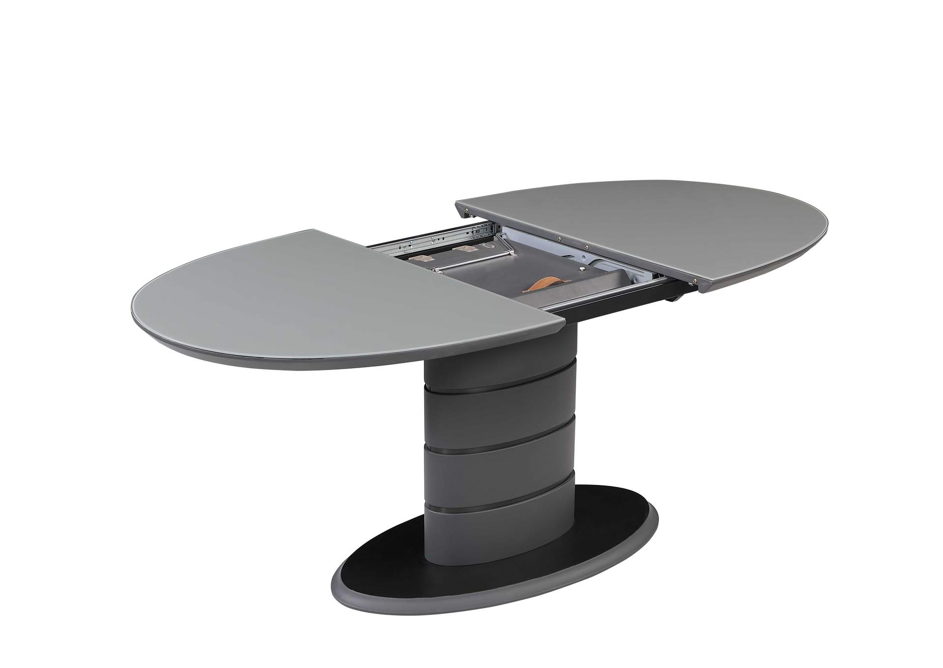 Contemporary Extendable Dining Table w/ Art Deco Strip Base,Chintaly Imports