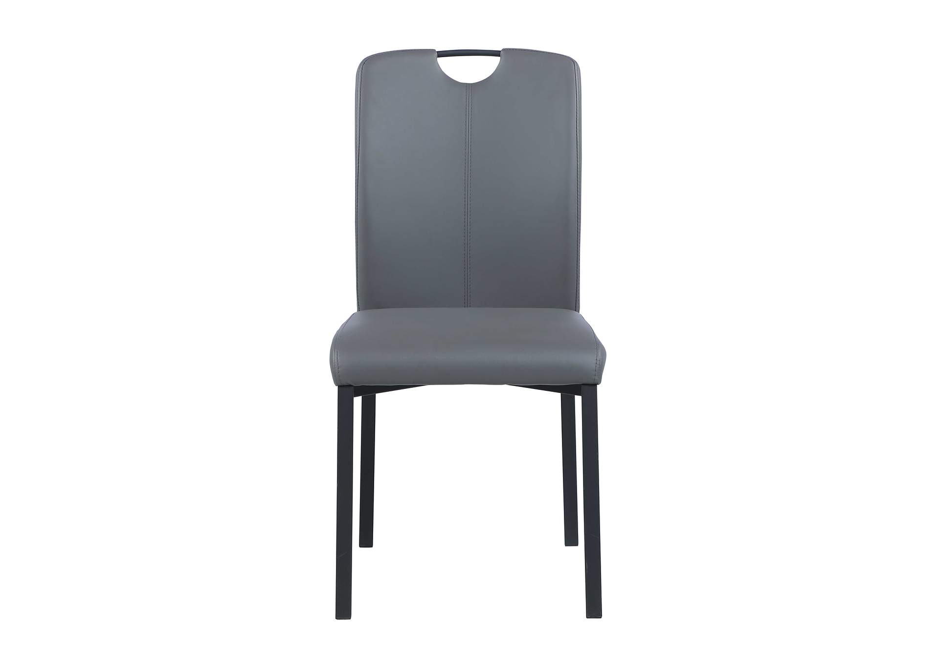 Contemporary Dining Set w/ Extendable Top, Art Deco Base & 4 Handle Back Chairs,Chintaly Imports