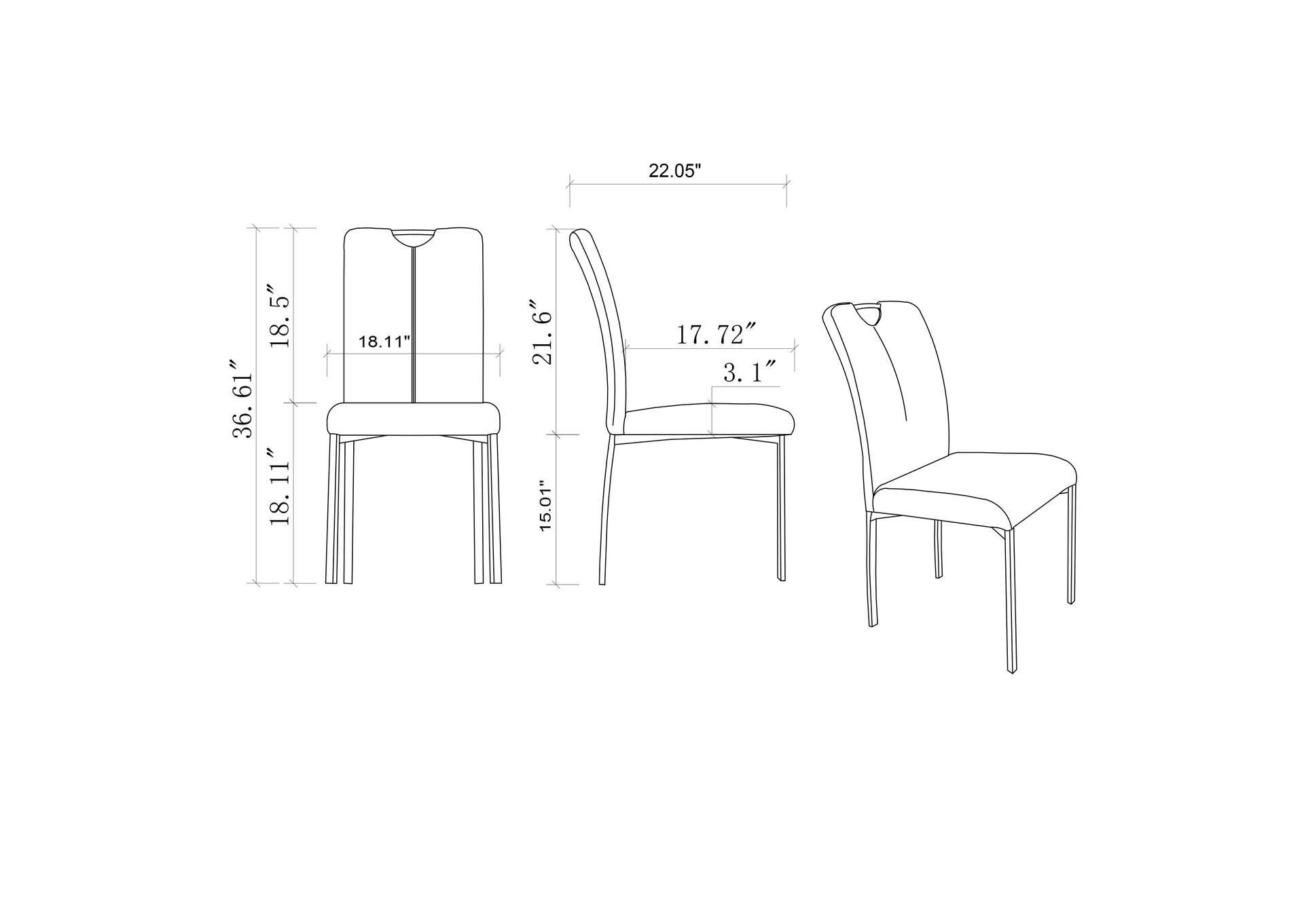 Contemporary Dining Set w/ Extendable Top, Art Deco Base & 4 Handle Back Chairs,Chintaly Imports