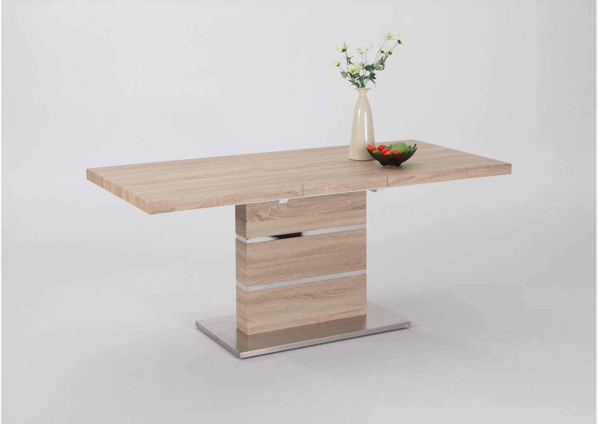 Veneer Wooden Pedestal With Steel Accents,Chintaly Imports