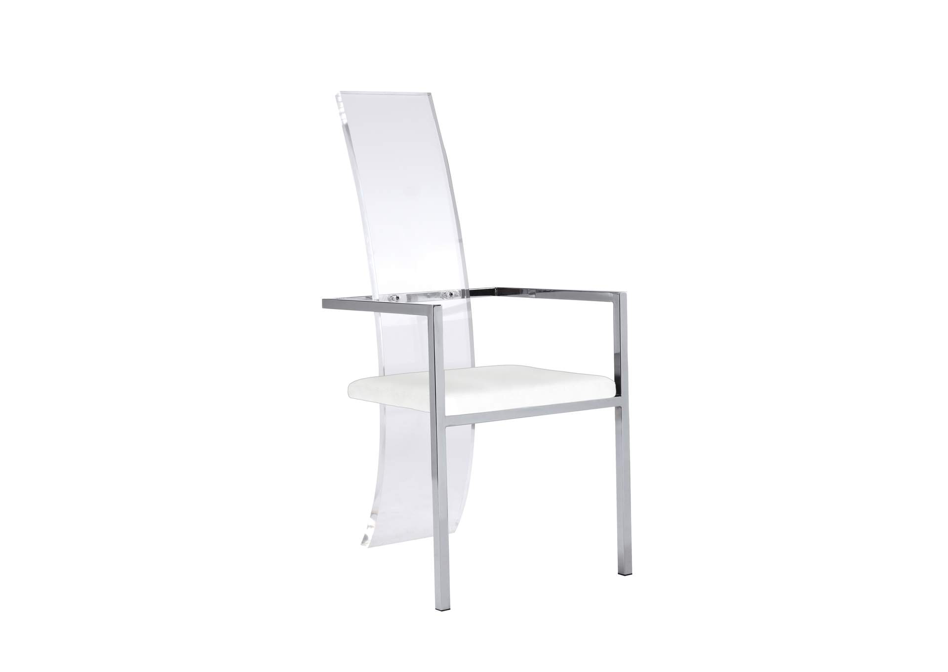 Contemporary Acrylic High-Back Upholstered Arm Chair (Set of 2),Chintaly Imports