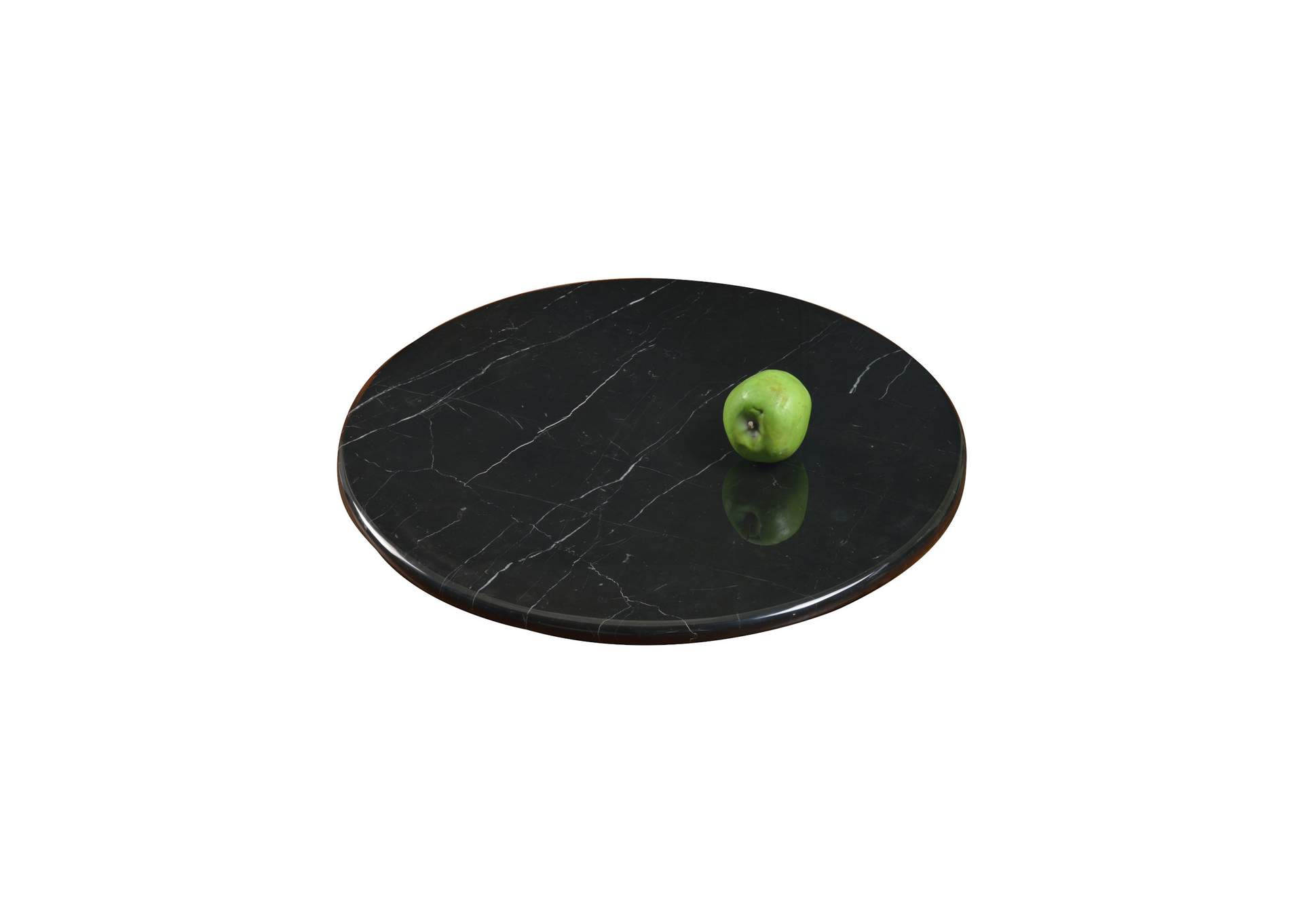 24" Round Black Marble Lazy Susan,Chintaly Imports