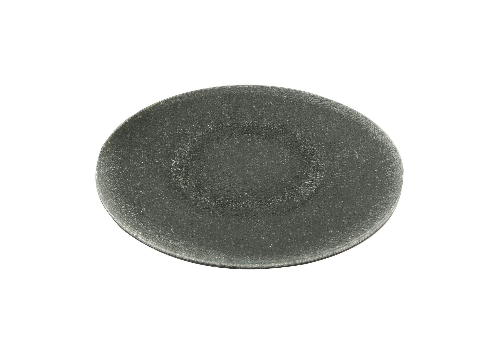24” Round Gray Crackled Glass Lazy Susan,Chintaly Imports