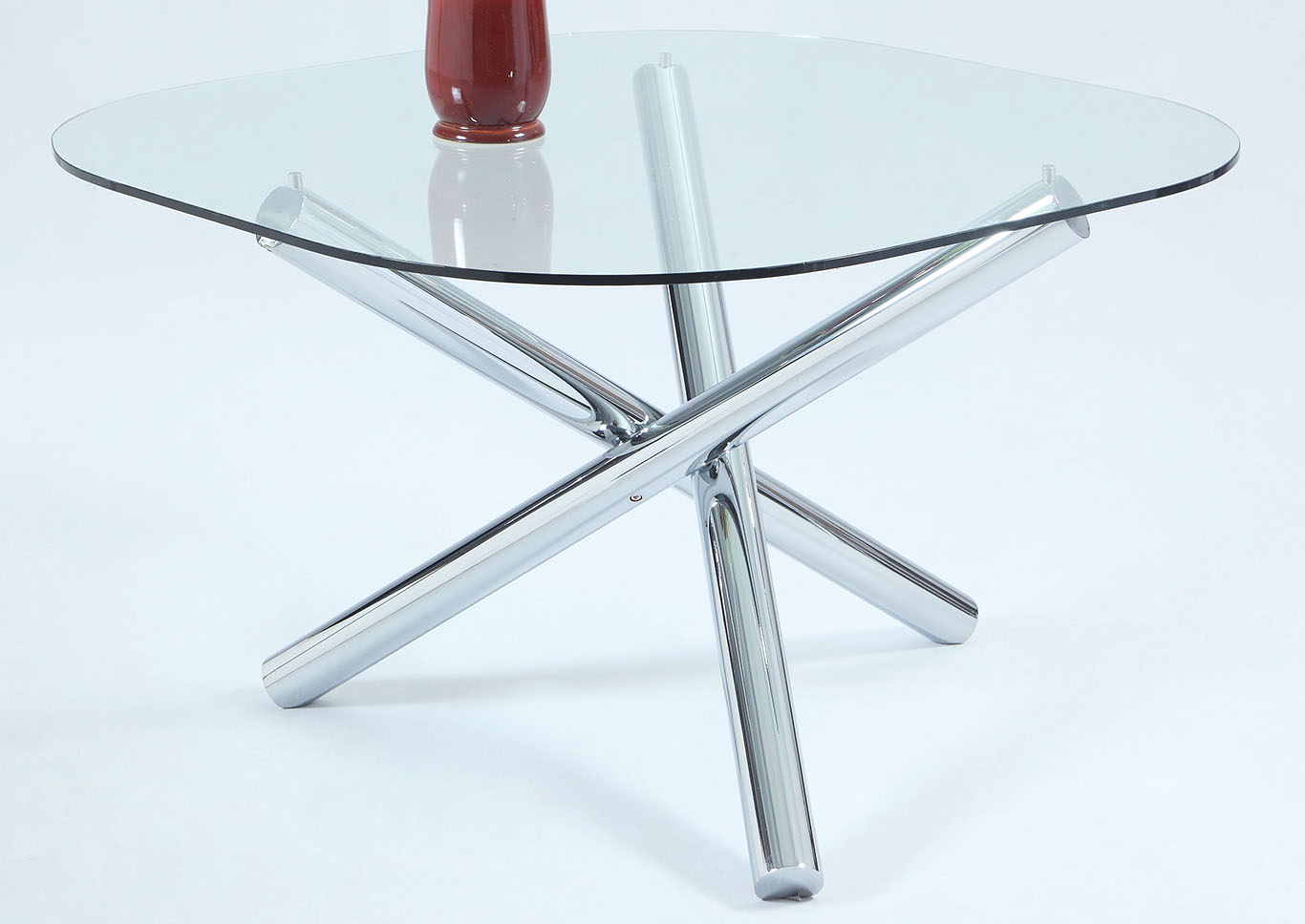 Leatrice Comtemporary Glass Table,Chintaly Imports