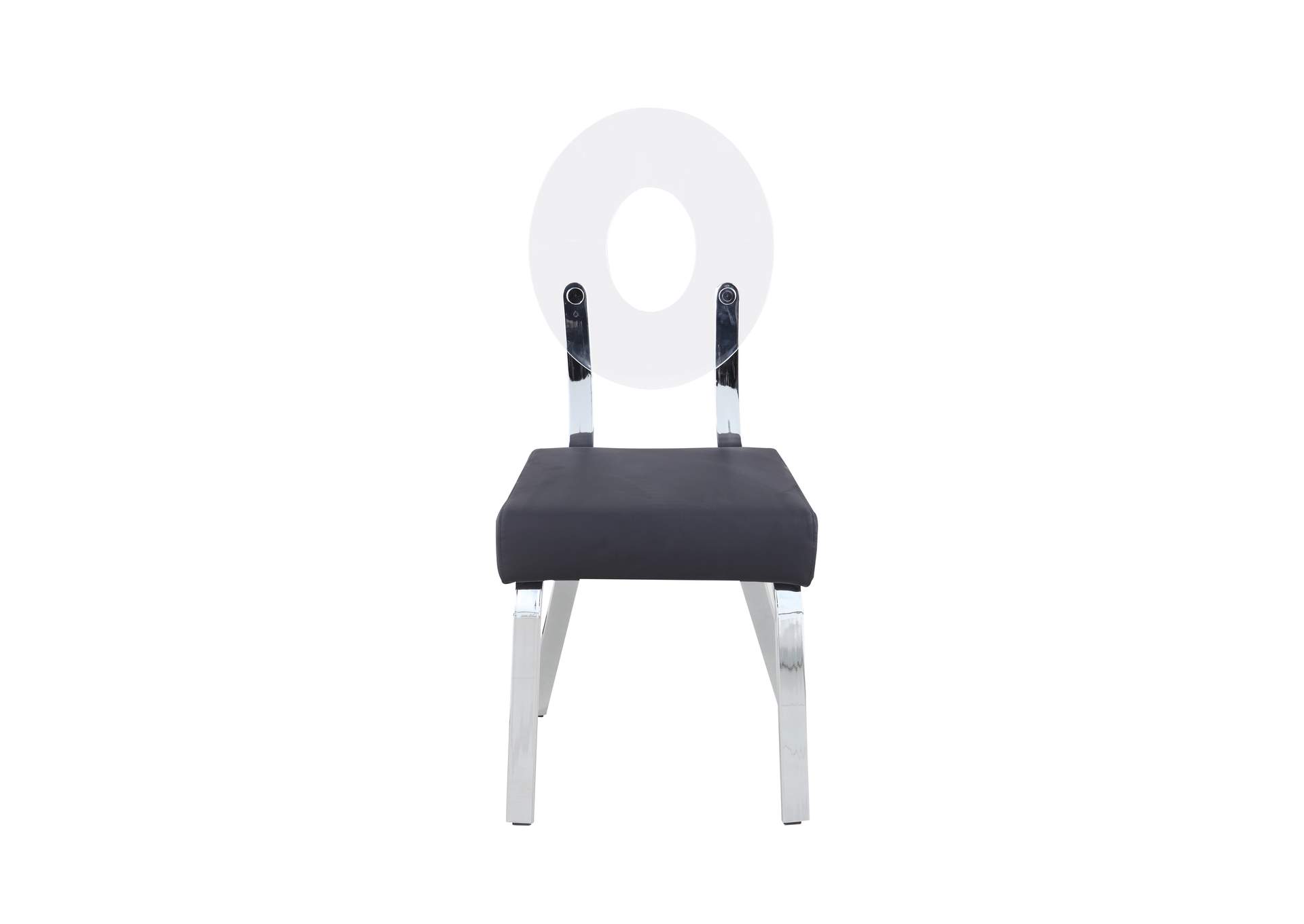 Lenor Black Acrylic-Back Side Chair (Set of 2),Chintaly Imports
