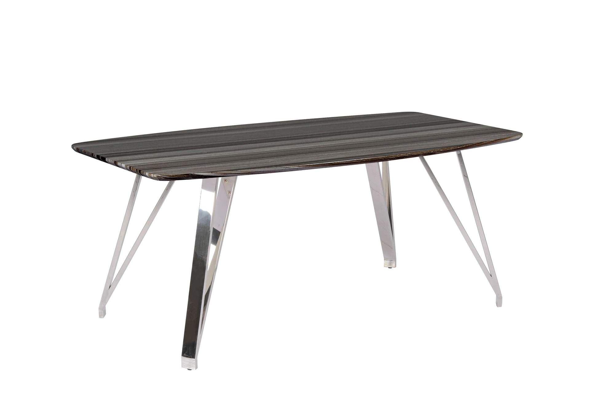 Contemporary Dining Set With Marbleized Wooden Table & Four 2-Tone Chairs,Chintaly Imports