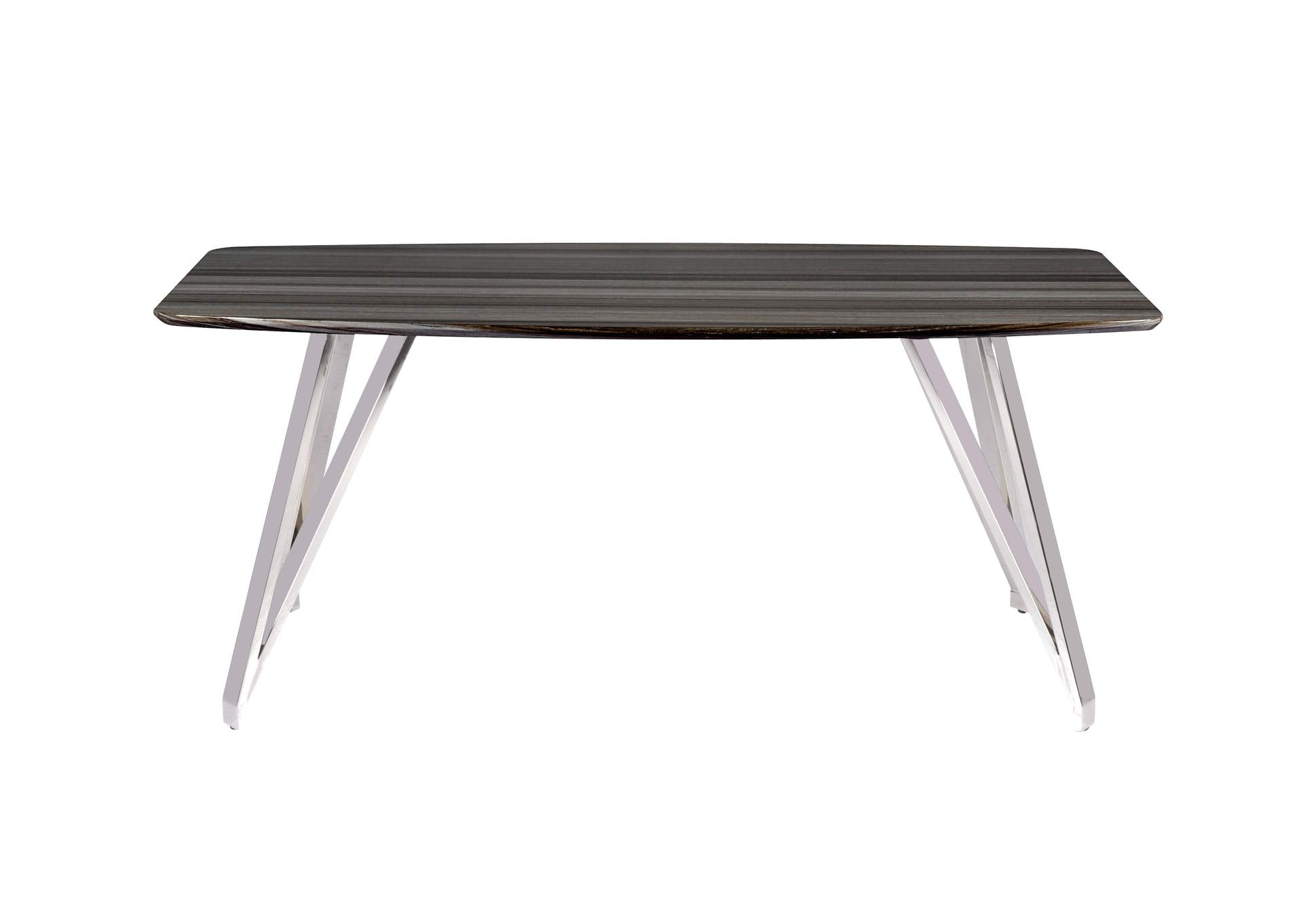 Contemporary Dining Table With Marbleized Top,Chintaly Imports