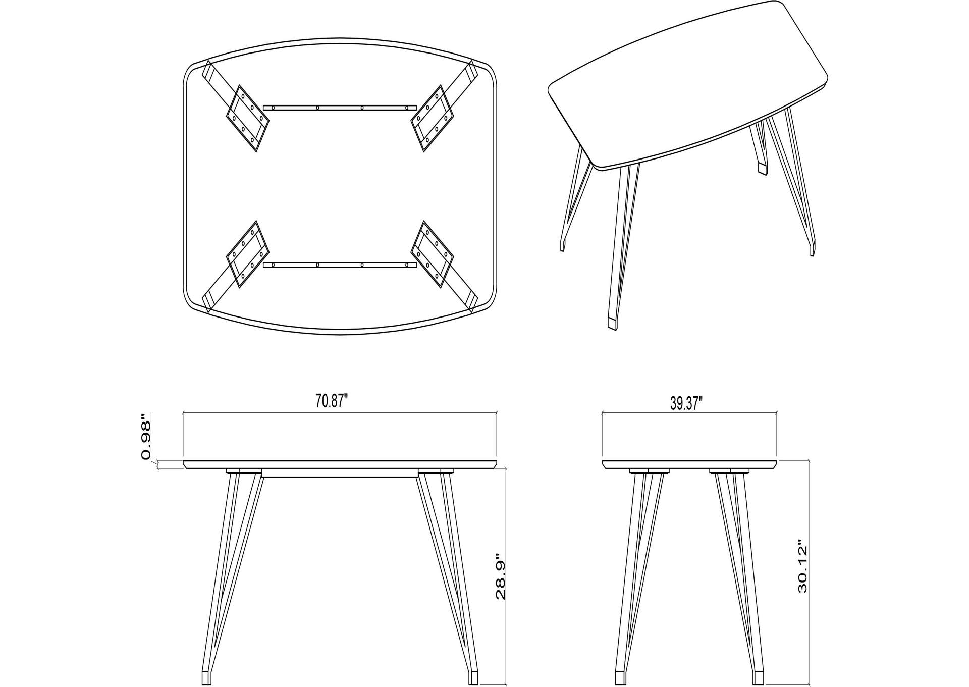 Contemporary Dining Set With Marbleized Wooden Table & Four 2-Tone Chairs,Chintaly Imports