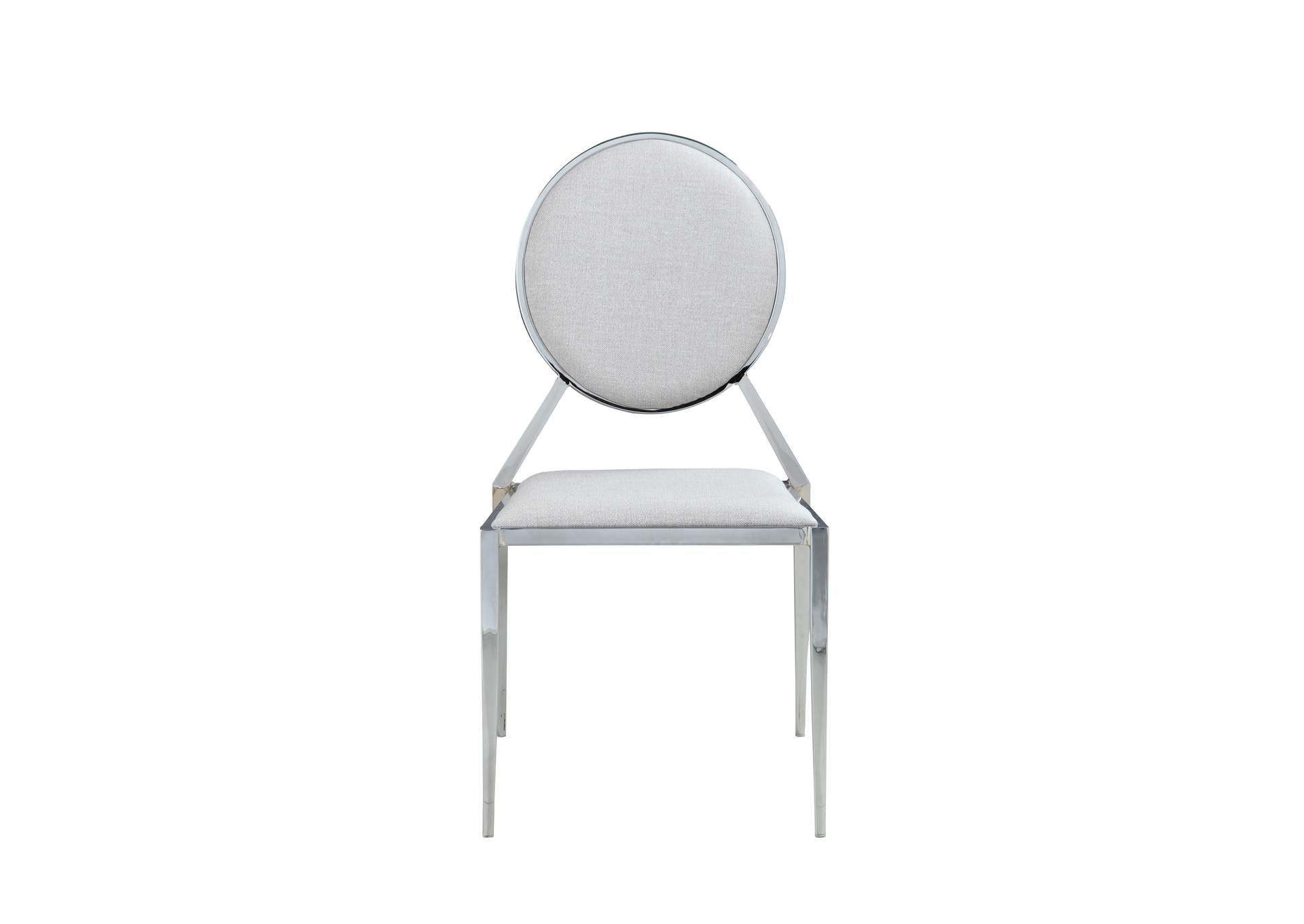 Lisa Light Grey Round-Back Side Chair (Set of 4),Chintaly Imports
