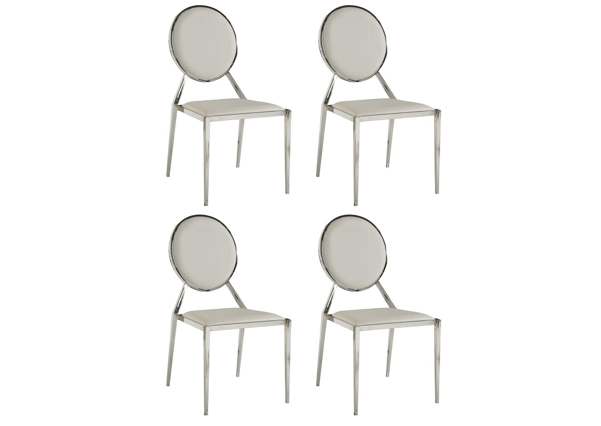 Contemporary Round-Back Upholstered Side Chair (Set of 4),Chintaly Imports