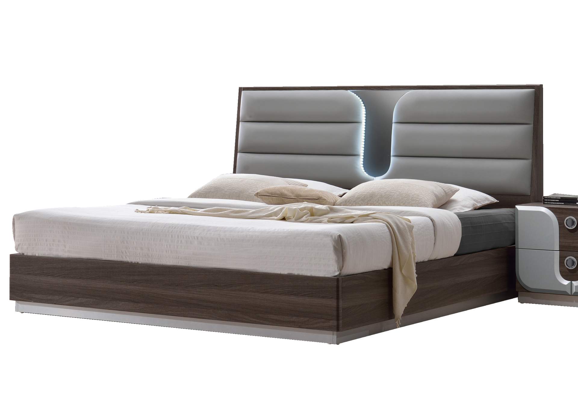 Modern 4-Piece Bedroom Set w/ King Size Bed,Chintaly Imports