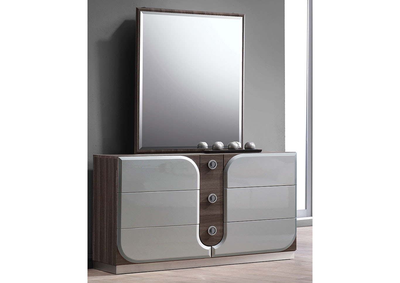 London Dresser w/18 mm Bevel Edge Mirror,Chintaly Imports