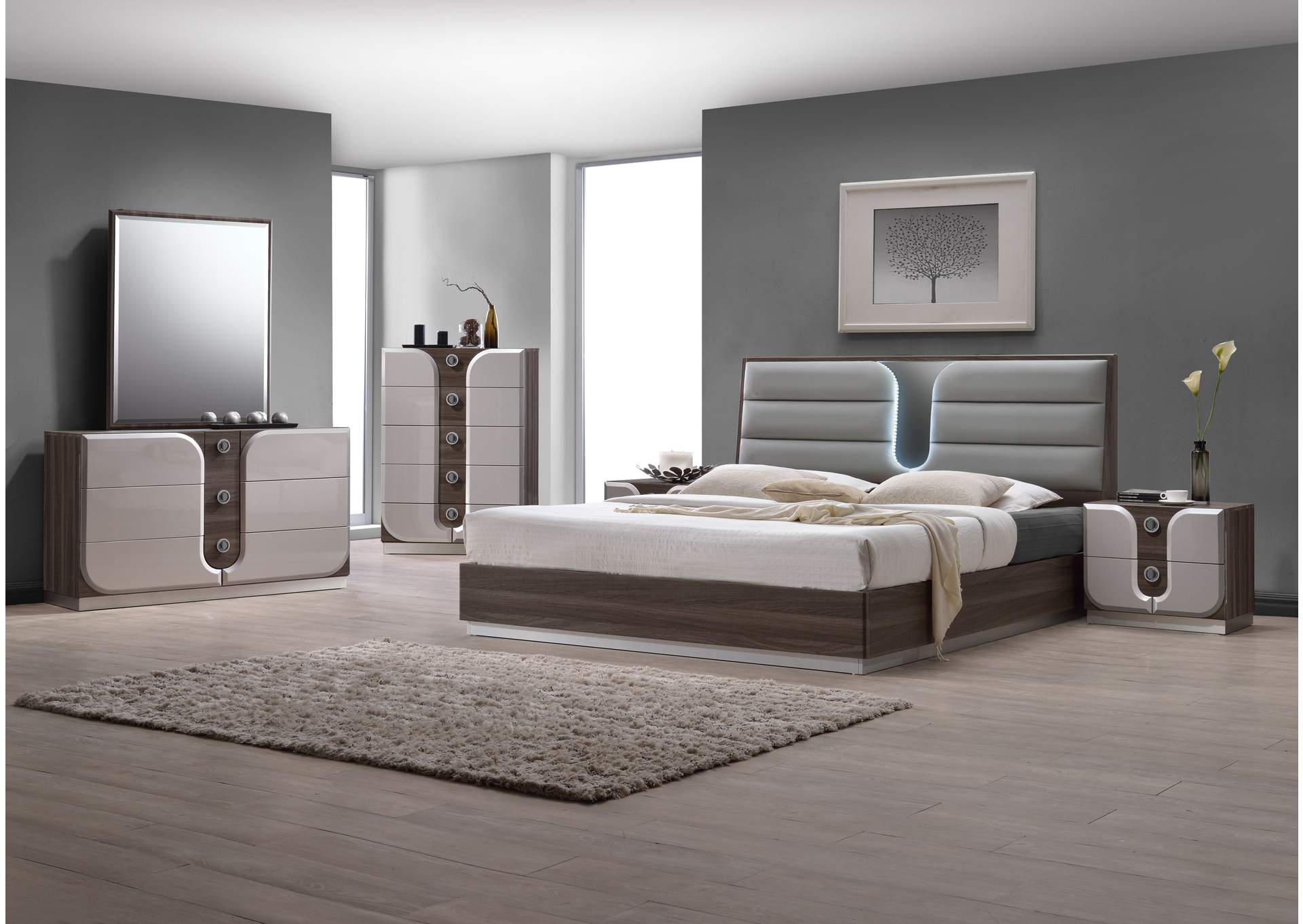 Modern King Size Bed,Chintaly Imports