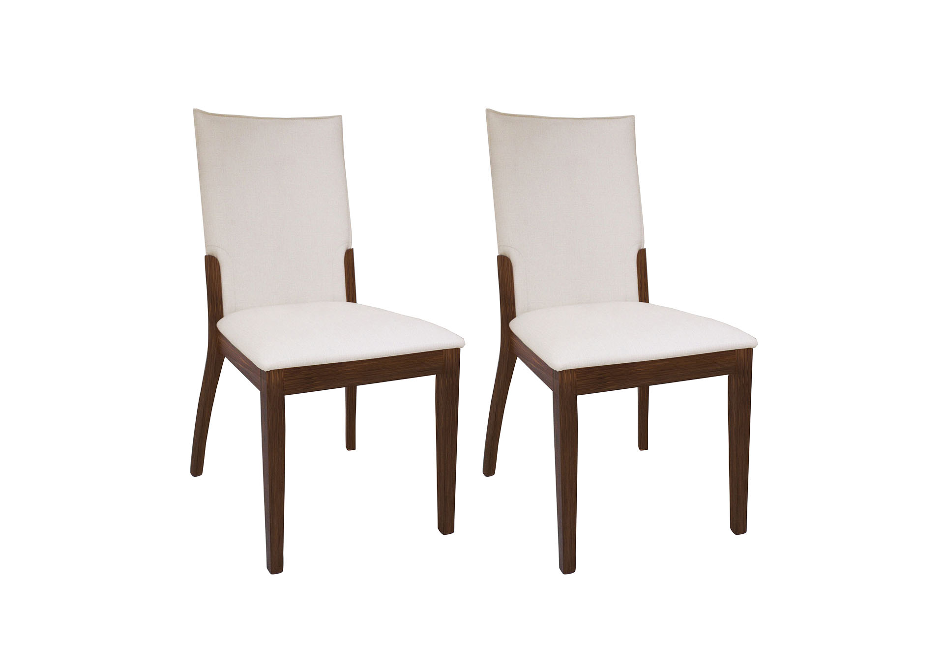 Luisa Dark Walnut Upholstered-Back Side Chair [Set of 2],Chintaly Imports