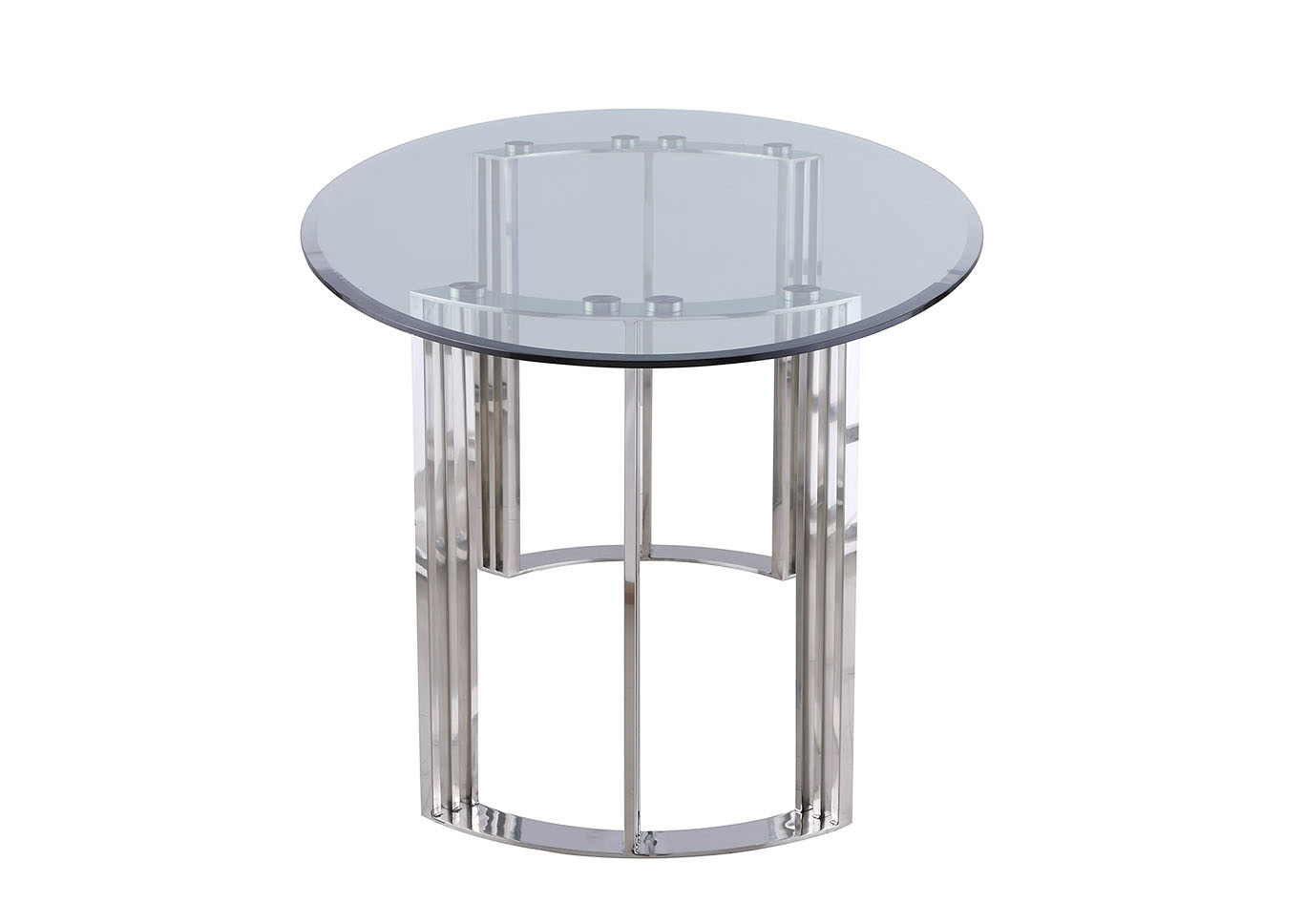 Maiden Clear Oval Glass Top Dining Table,Chintaly Imports
