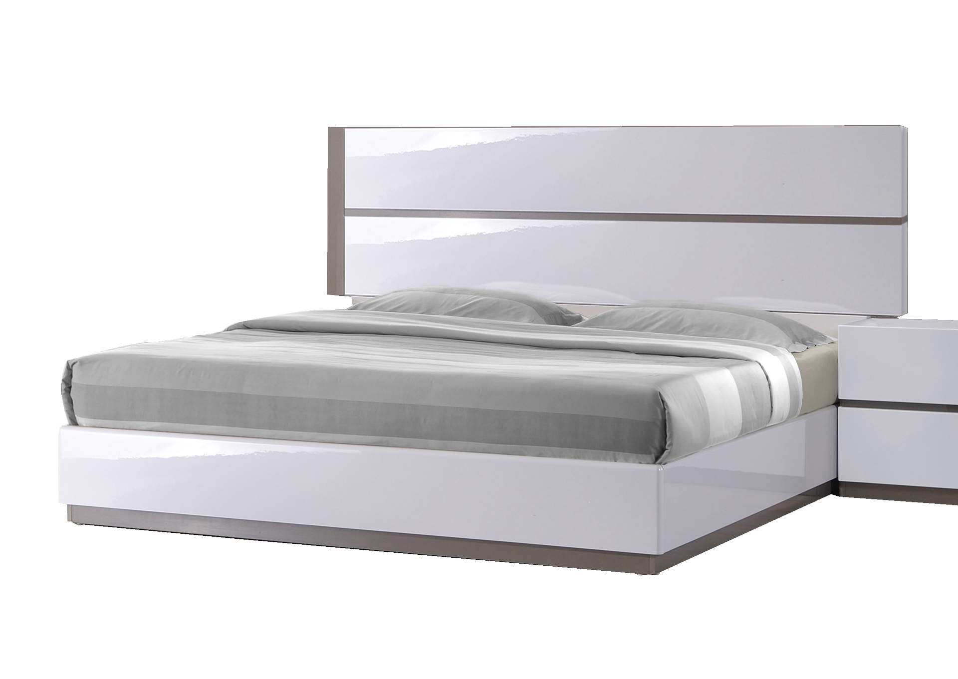 Modern 2-Tone Queen Size Bed,Chintaly Imports