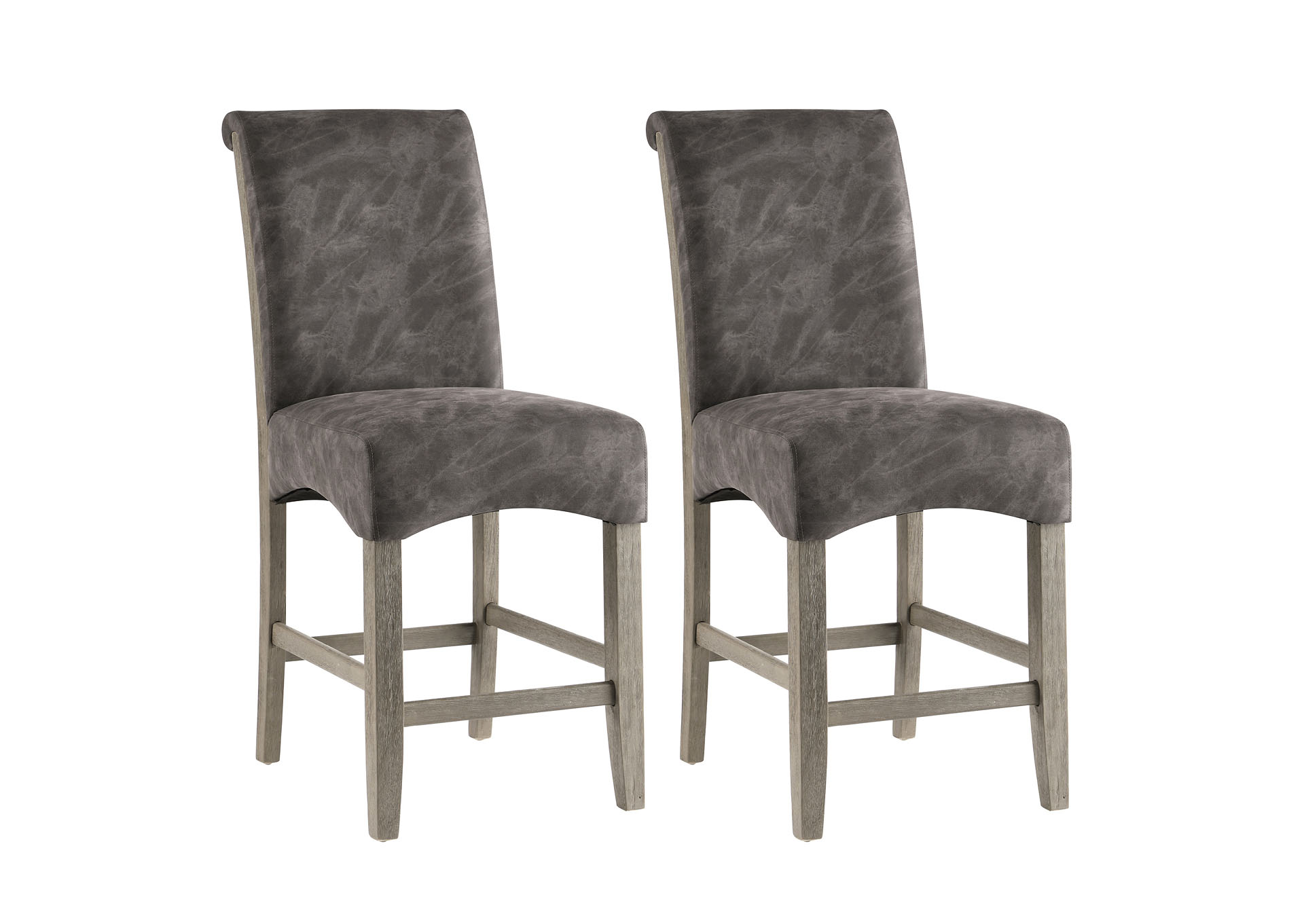Marla Marble Grey Roll Back Parson Counter Stool (Set of 2),Chintaly Imports
