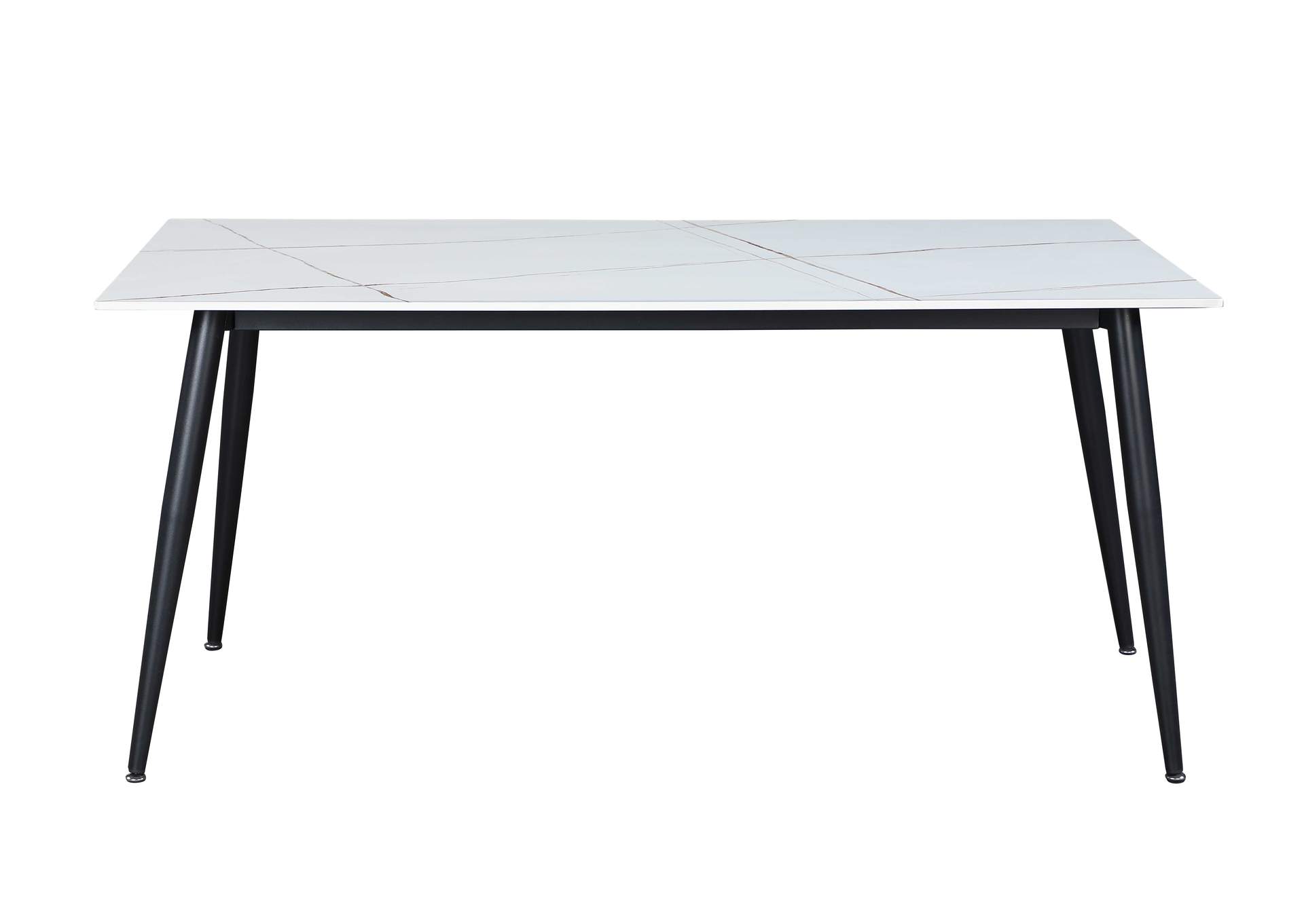 Contemporary Dining Set With Ceramic Top & 4 Chairs,Chintaly Imports