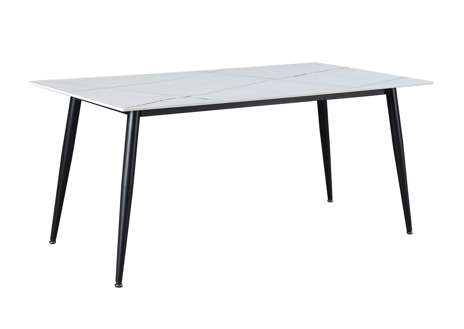 Contemporary Dining Set With Ceramic Top & 4 Chairs,Chintaly Imports