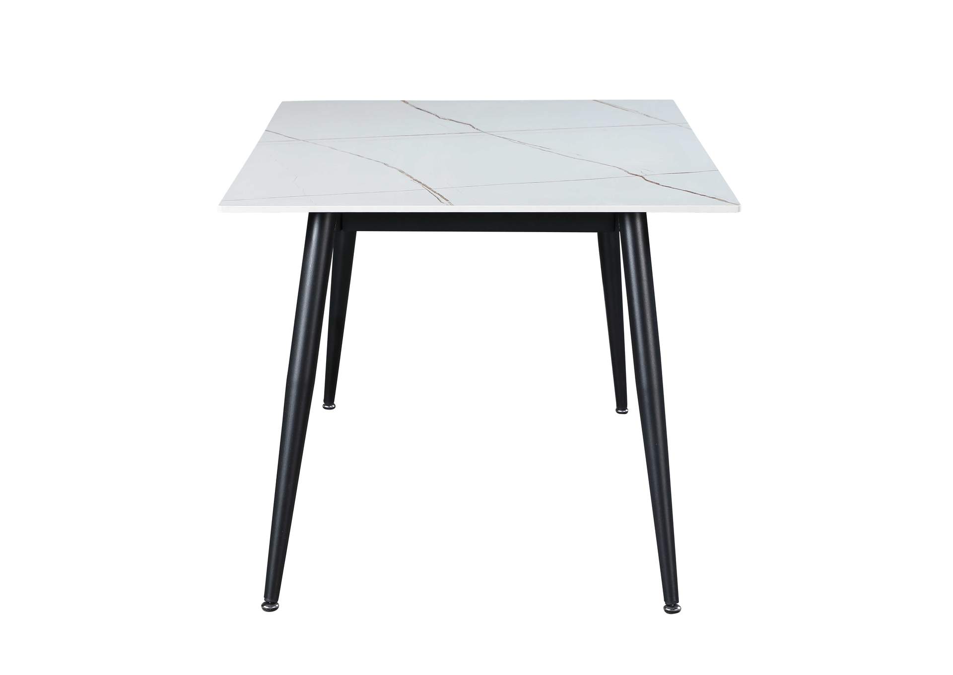 Contemporary Dining Set With Ceramic Top & 4 Chairs,Chintaly Imports