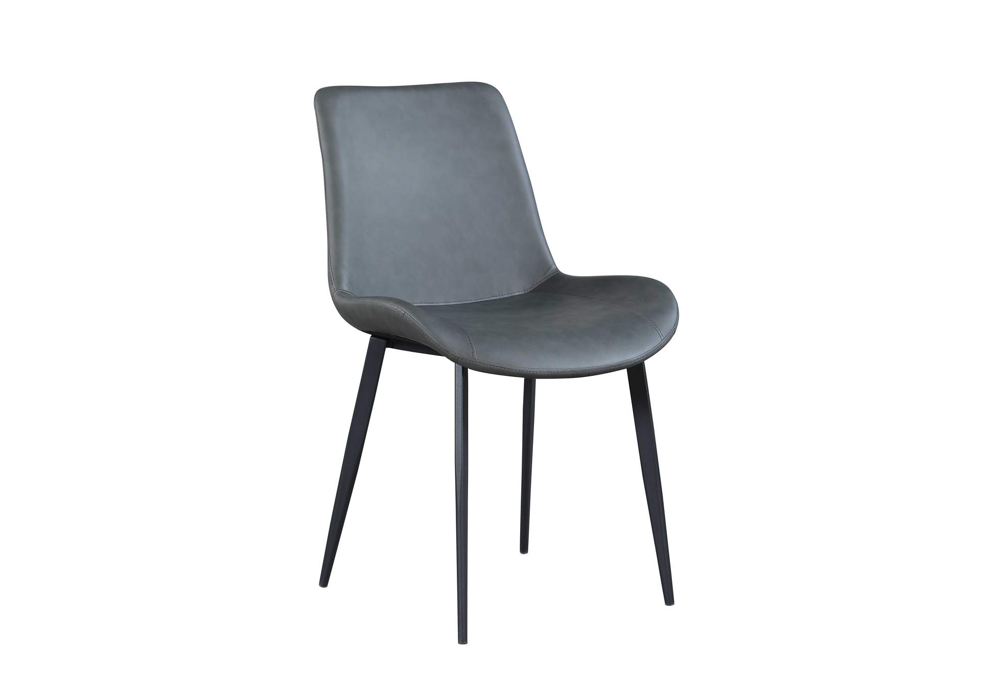 Contemporary Curved Side Chair With Steel Legs (Set of 4),Chintaly Imports