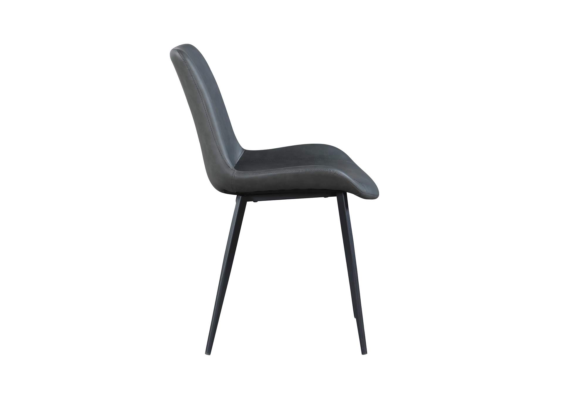 Contemporary Curved Side Chair With Steel Legs (Set of 4),Chintaly Imports