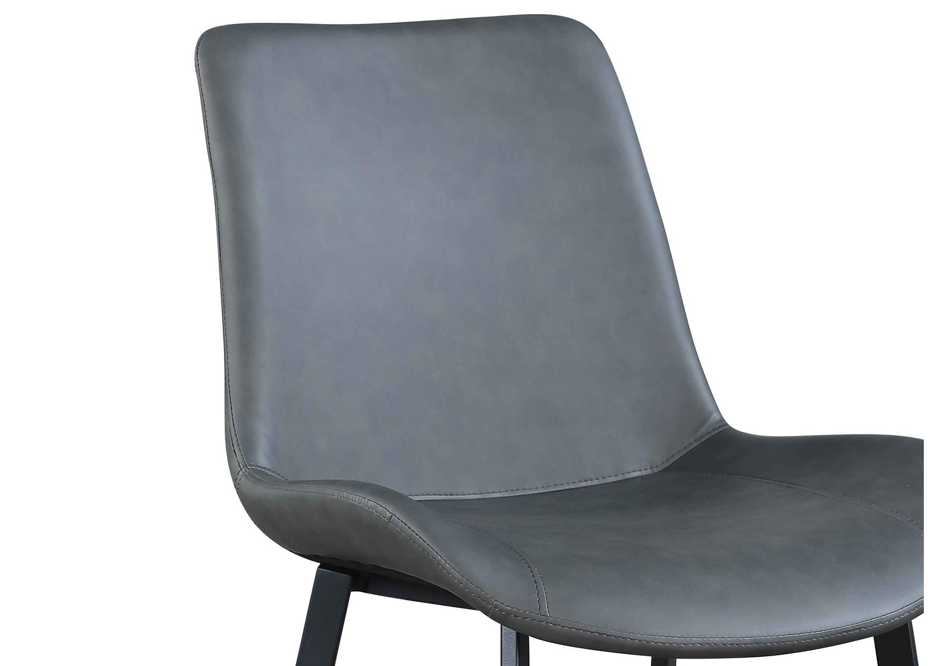 Contemporary Curved Side Chair With Steel Legs (Set of 4),Chintaly Imports