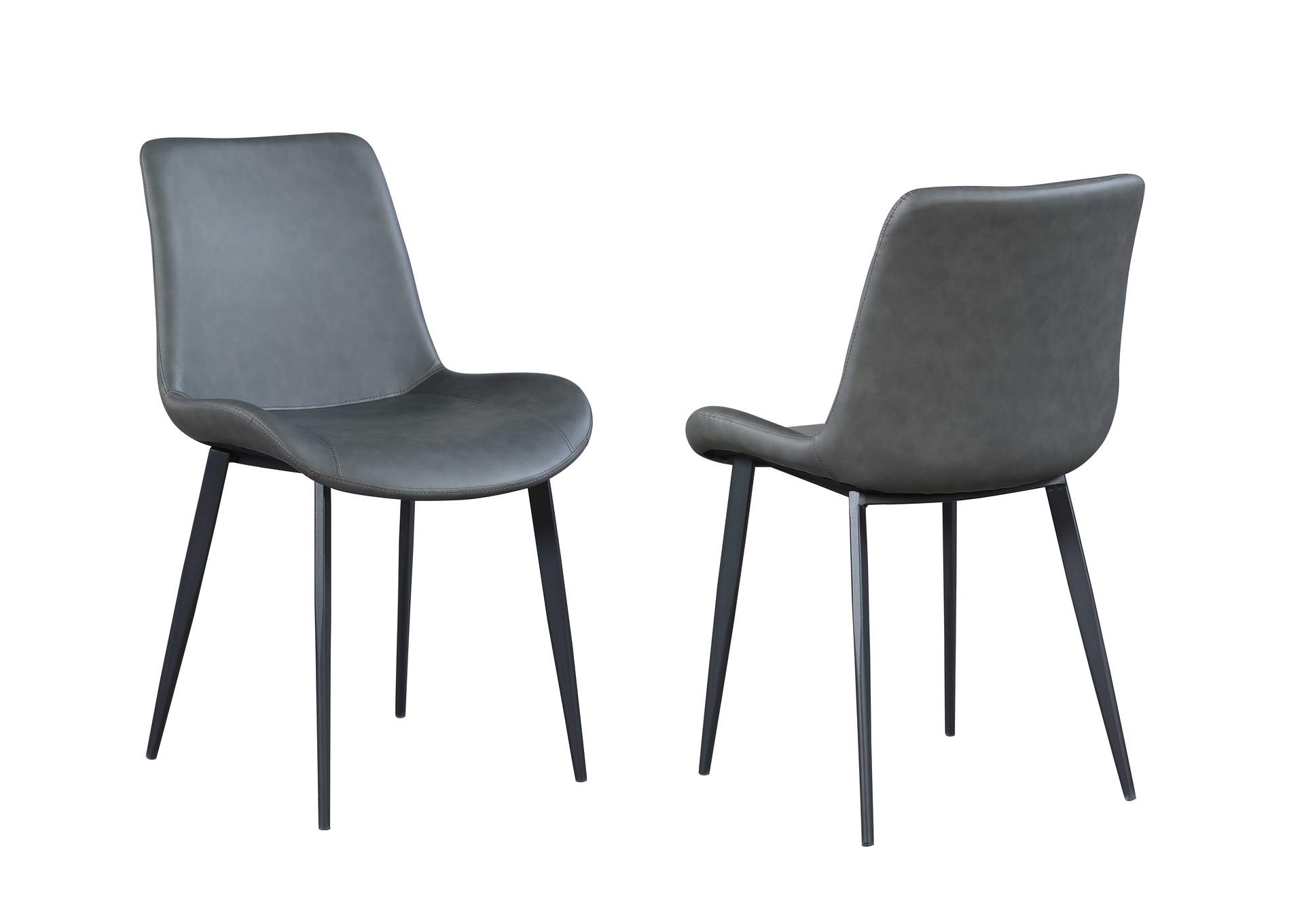 Contemporary Curved Side Chair With Steel Legs (Set of 4),Chintaly Imports