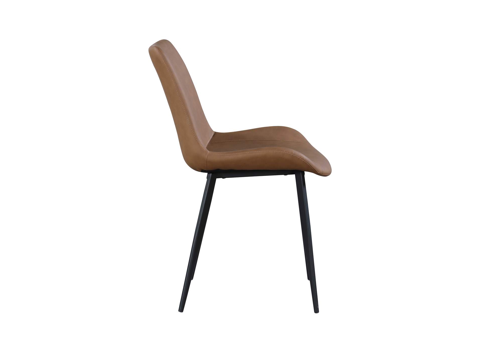 Contemporary Curved Side Chair With Steel Legs (Set of 4),Chintaly Imports