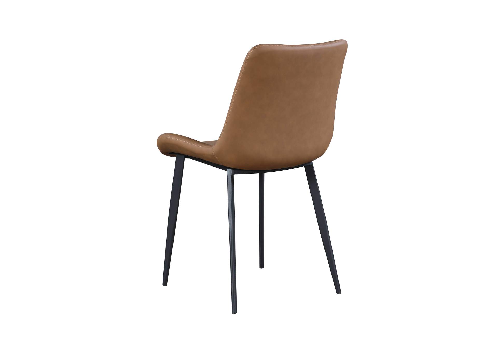 Contemporary Curved Side Chair With Steel Legs (Set of 4),Chintaly Imports