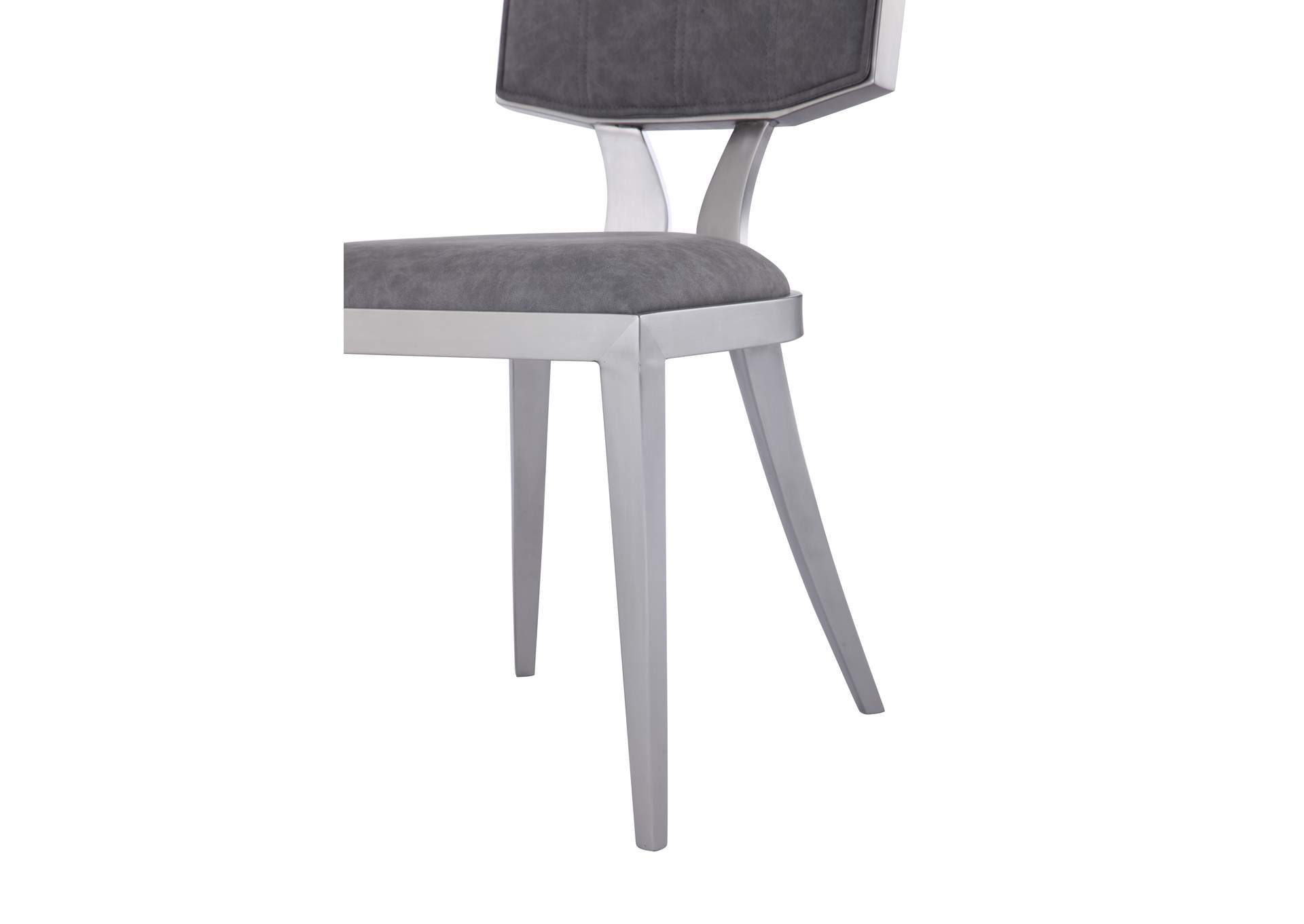 Contemporary Floating-Back Side Chair w/ Faux Leather Upholstery,Chintaly Imports
