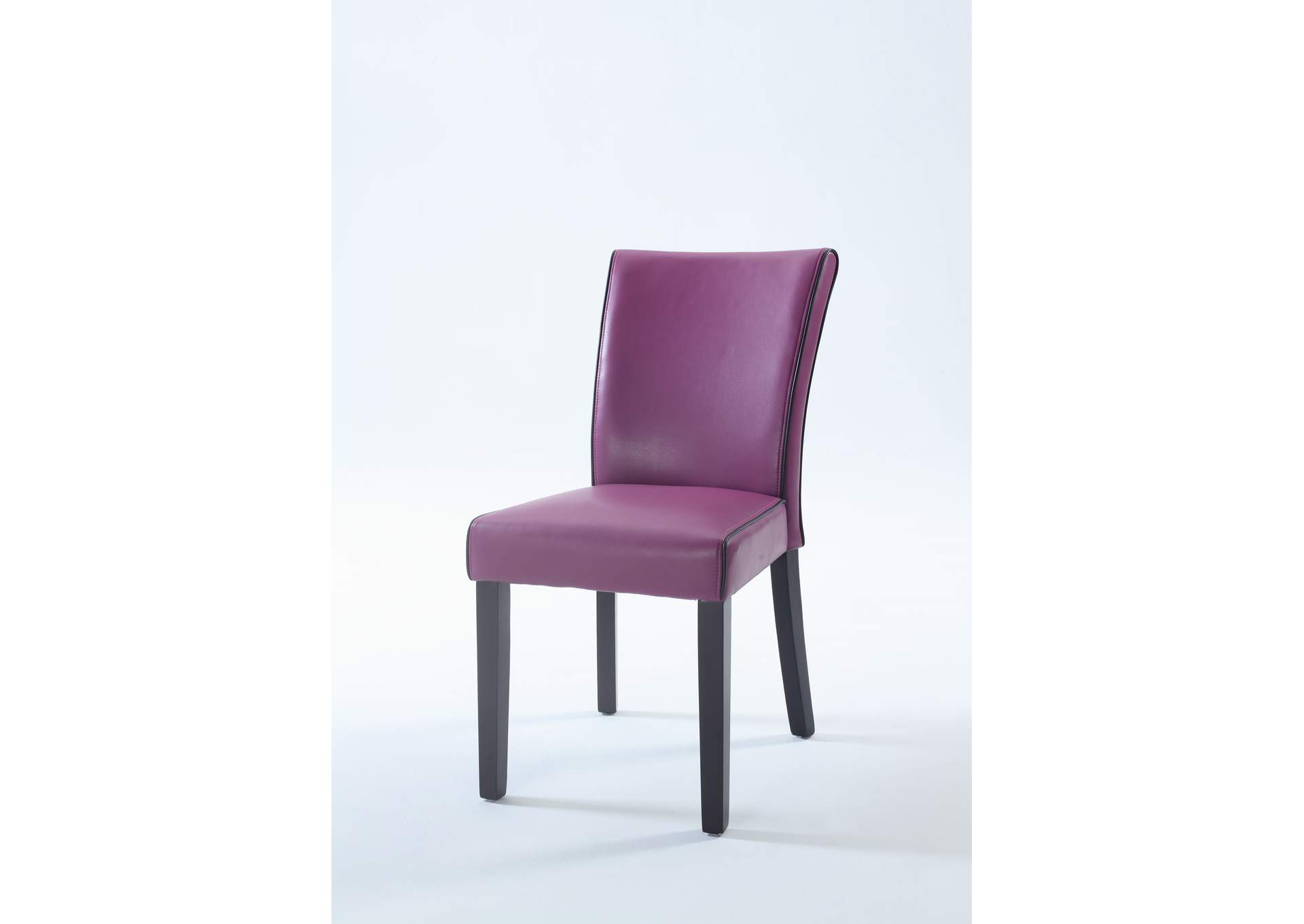 Michelle Purple Bonded Leather Parson Chair (Set of 2),Chintaly Imports