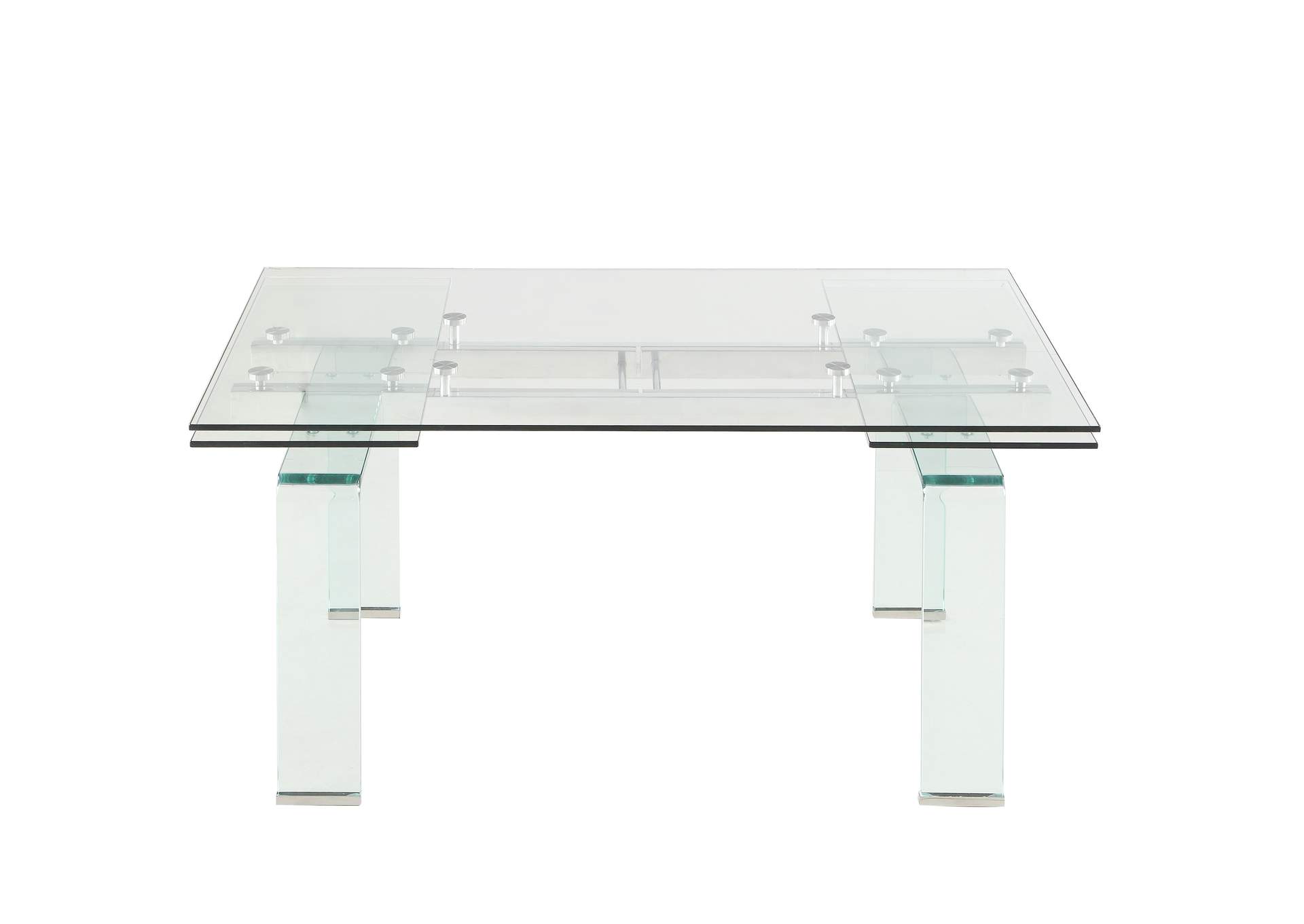 Millie Clear Extendable Glass Table,Chintaly Imports