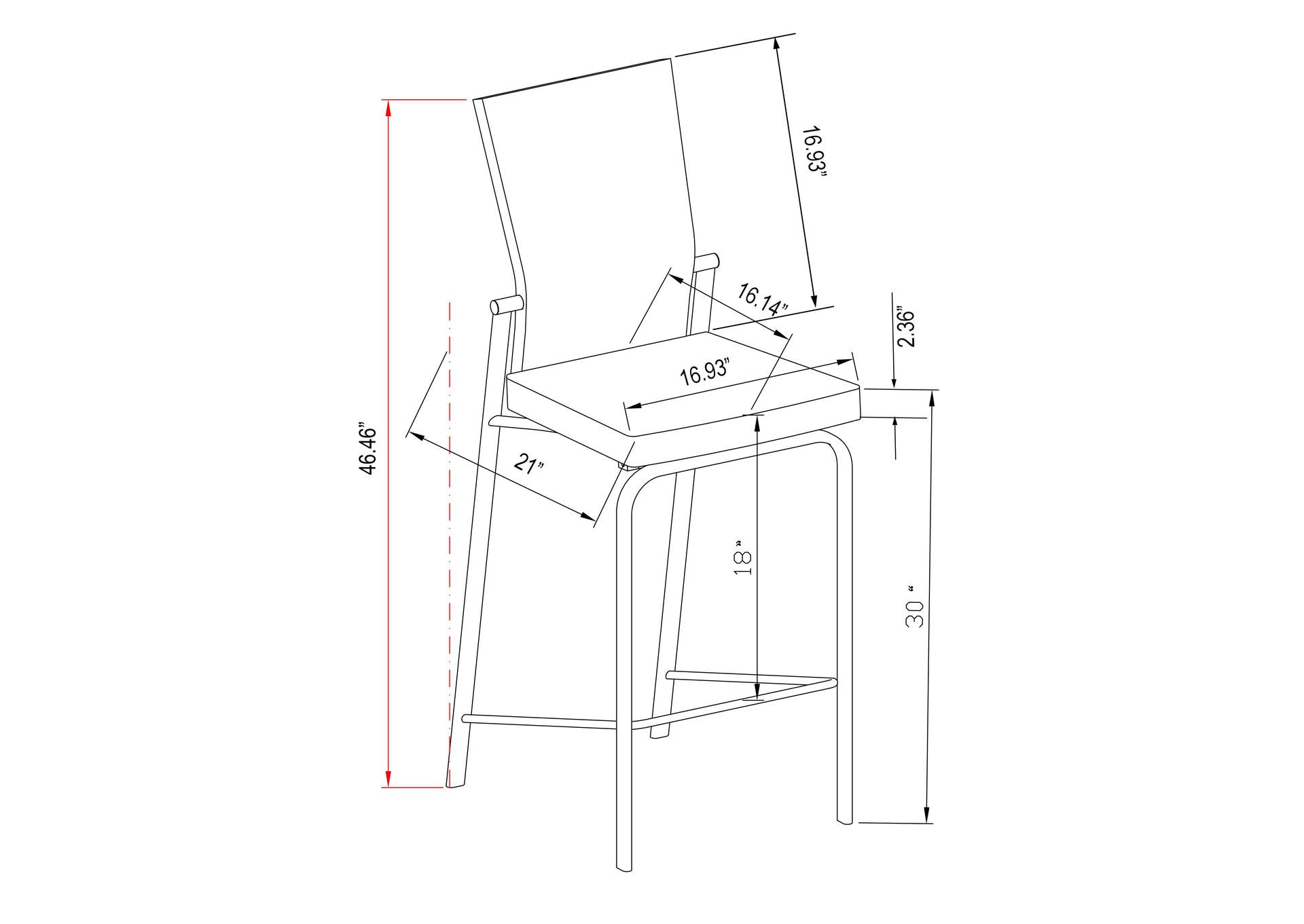 Contemporary Motion Back Bar Stool w/ Chrome Frame,Chintaly Imports